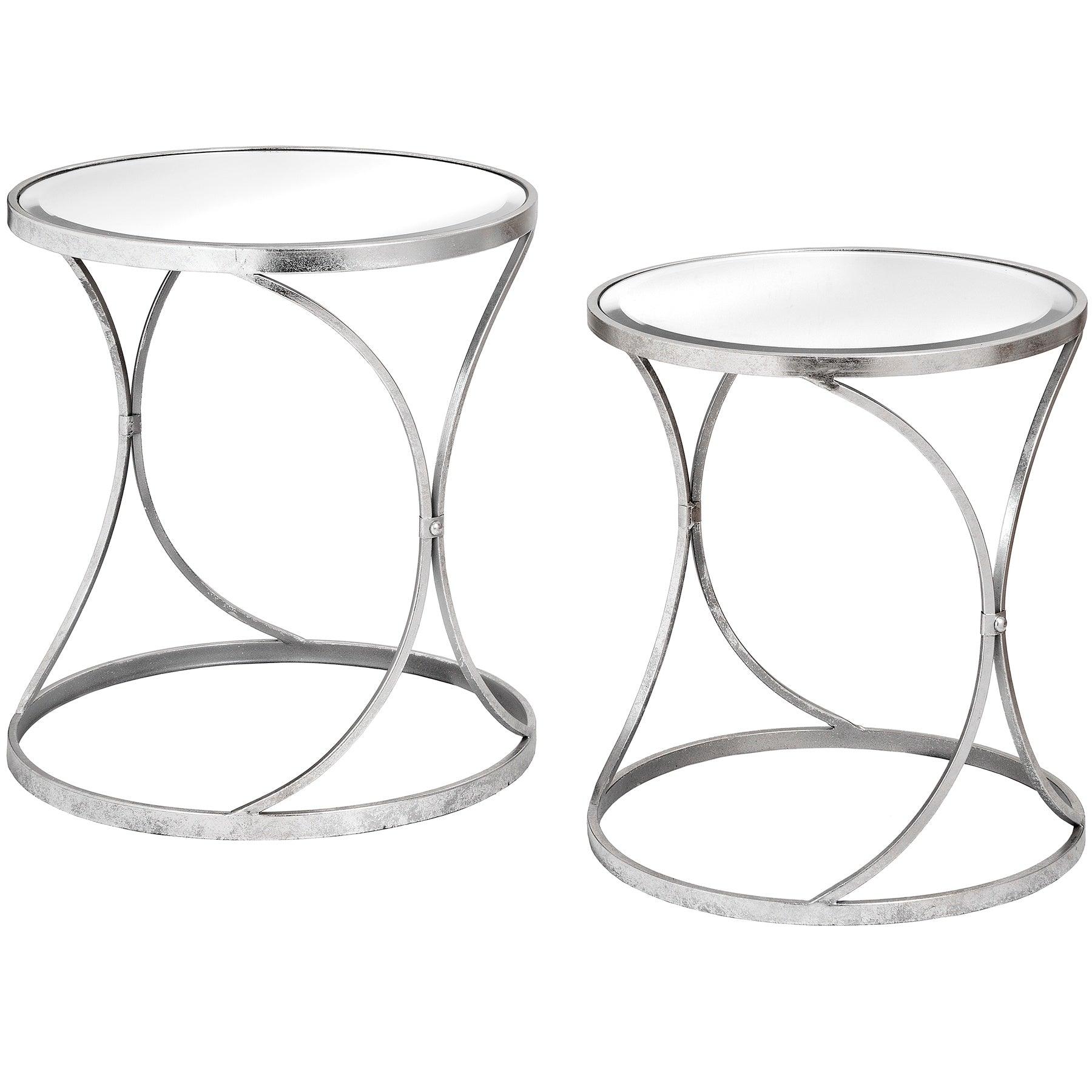 View Silver Curved Design Set Of 2 Side Tables information