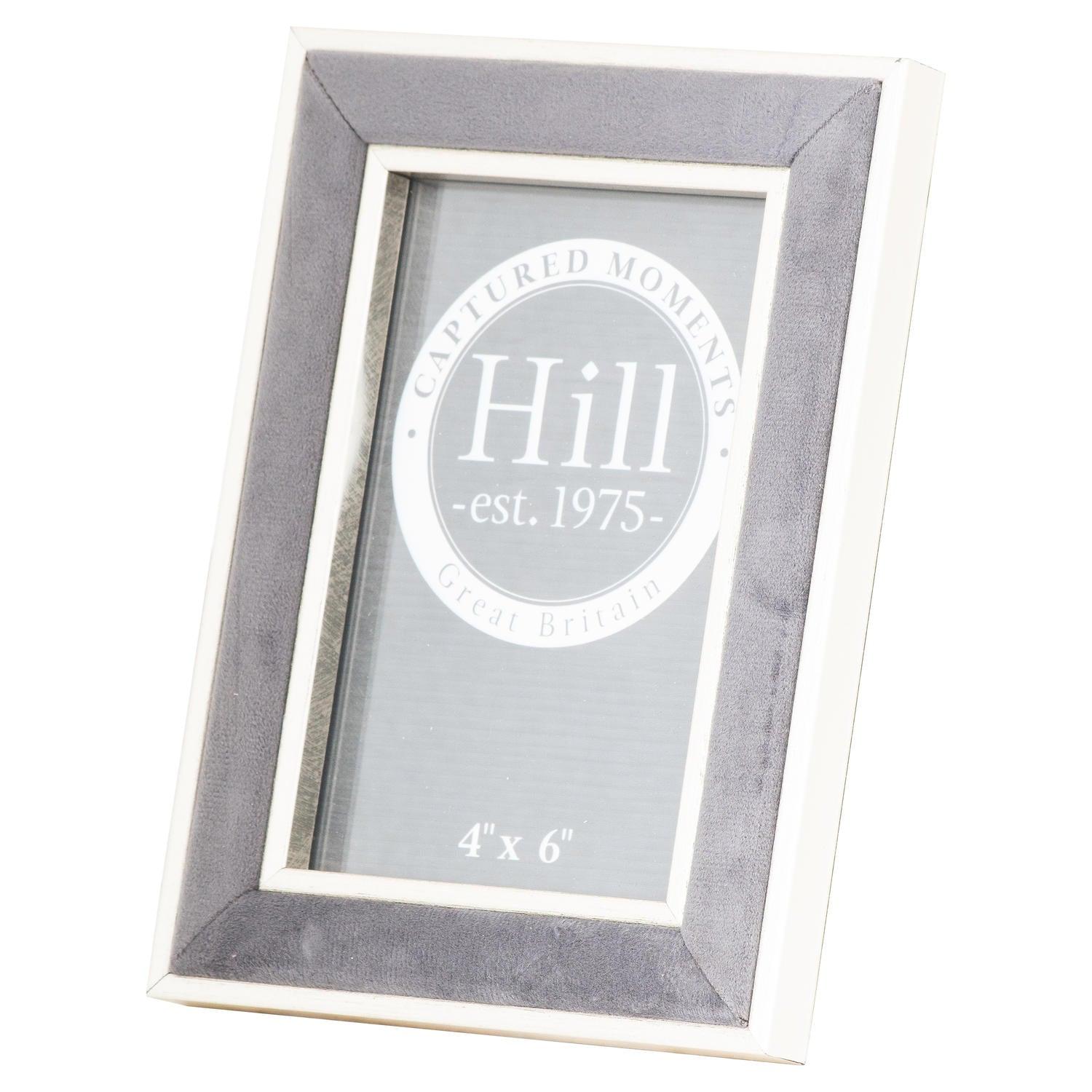 View Silver Edged Grey Velvet 4X6 Photo Frame information