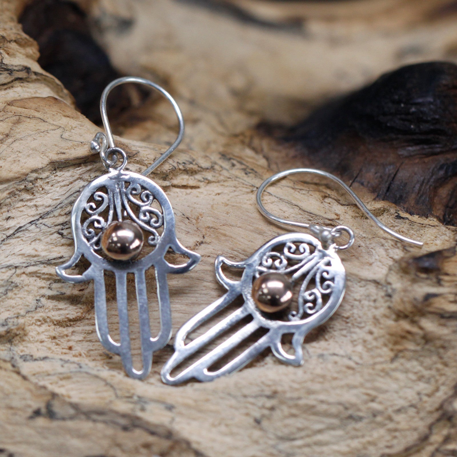 View Silver Gold Earring Hamsa information