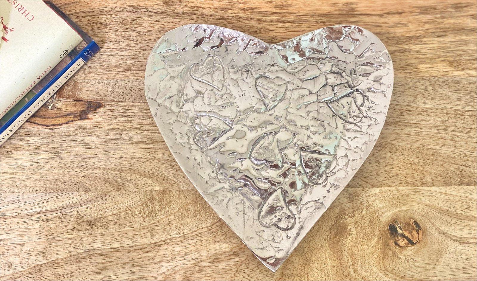 View Silver Heart Shaped Dish 22cm information