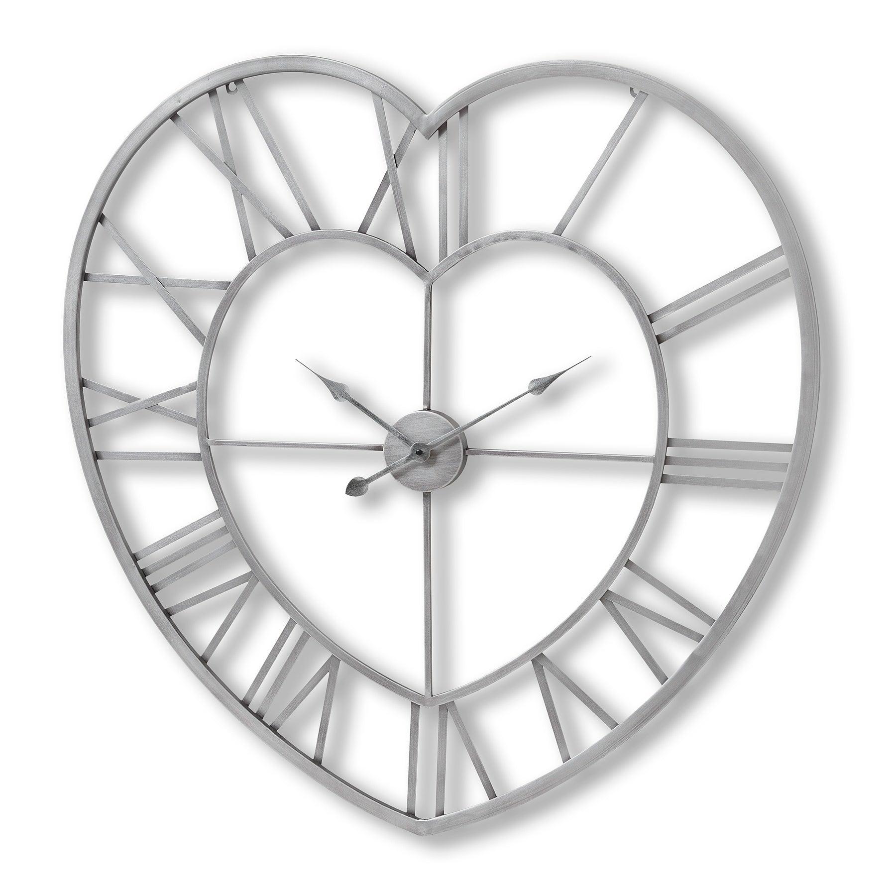 View Silver Heart Skeleton Wall Clock information
