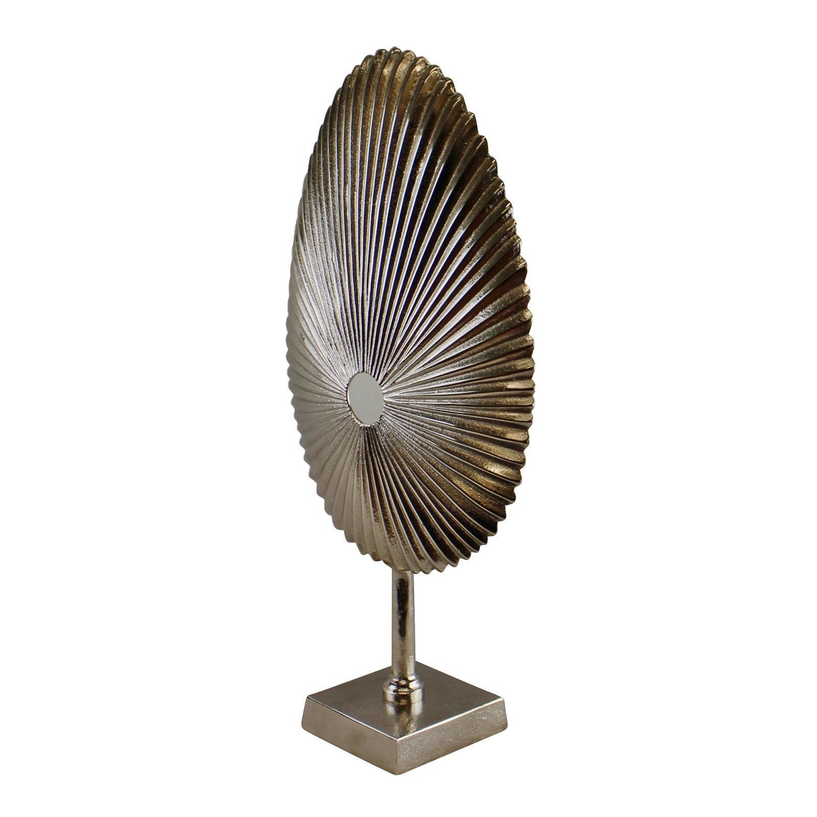 View Silver Metal Fossil Sculpture 50cm information