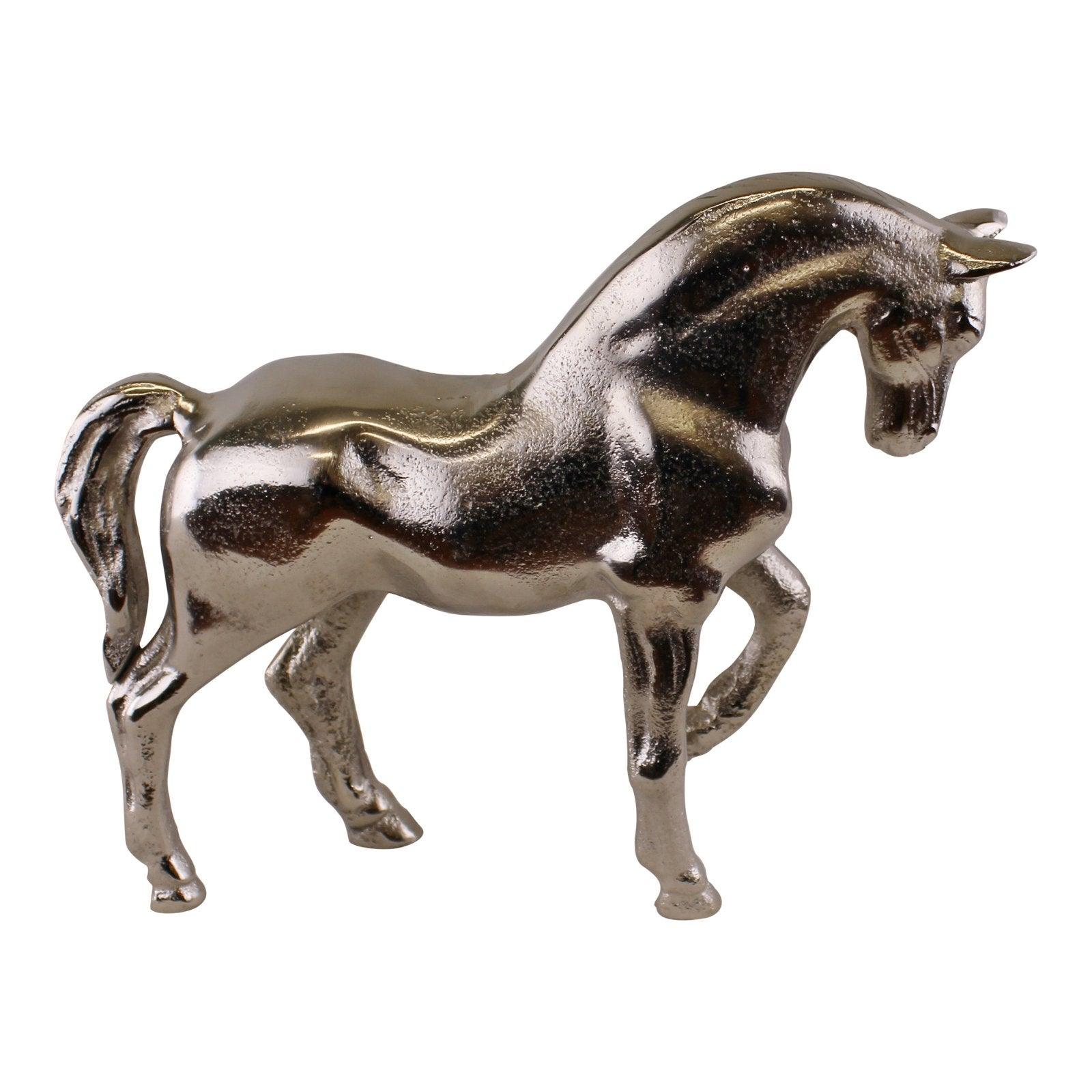 View Silver Metal Horse Ornament 23cm Tall information