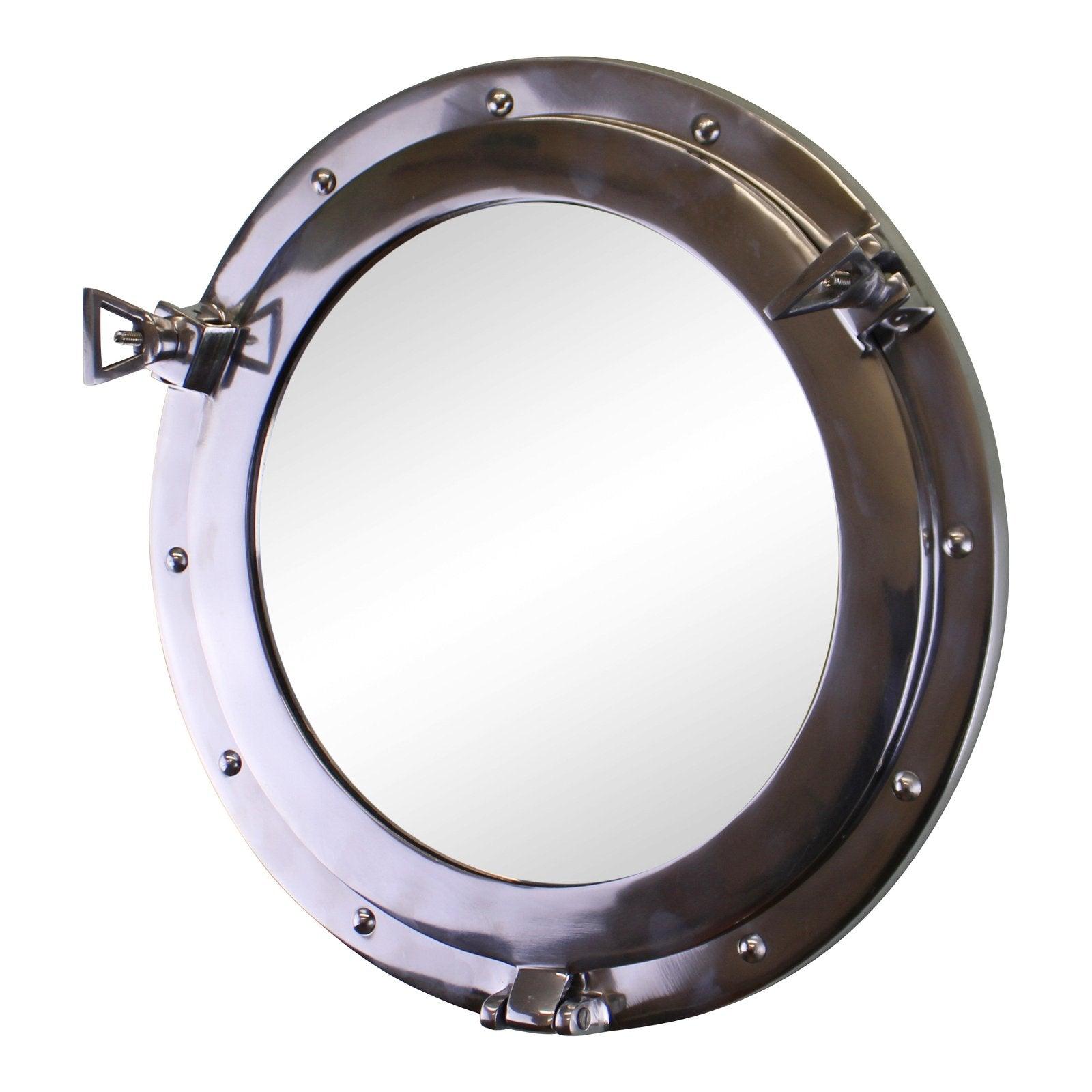 View Silver Metal Port Hole Mirror 40cm information