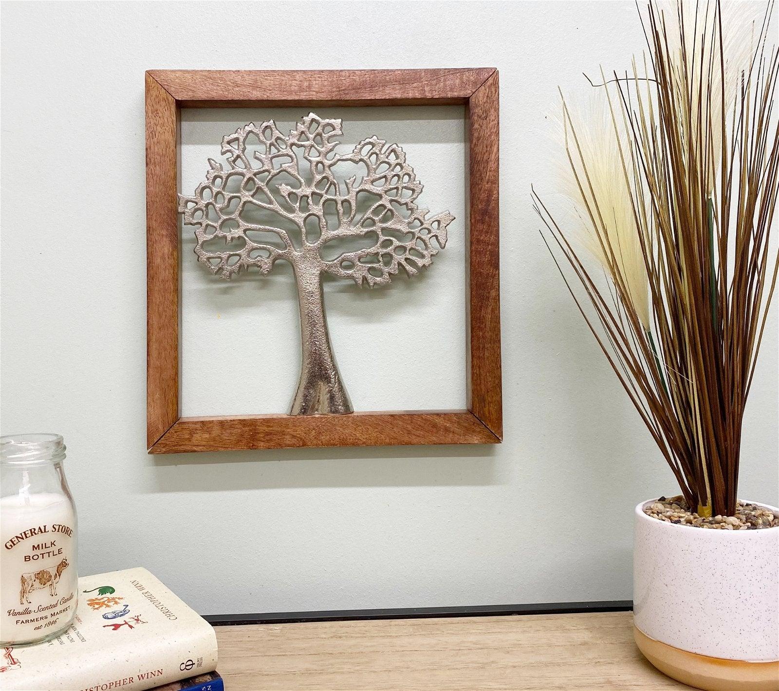 View Silver Tree Of Life In A Wooden Frame information