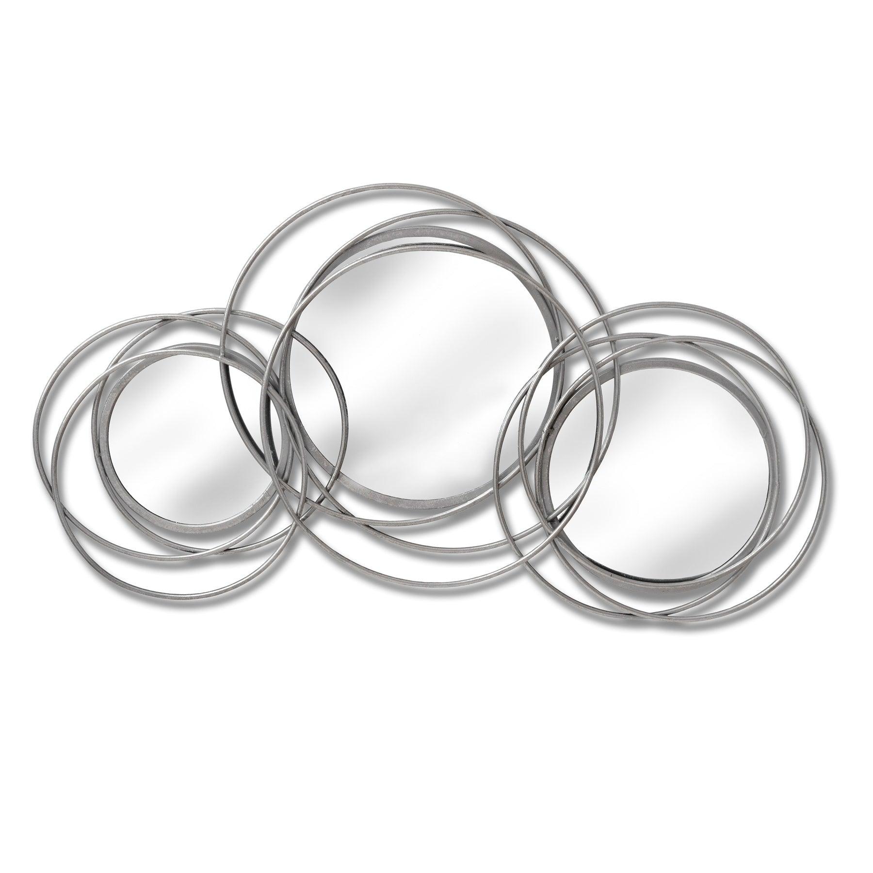 View Silver Trio Multi Circled Wall Art Mirror information