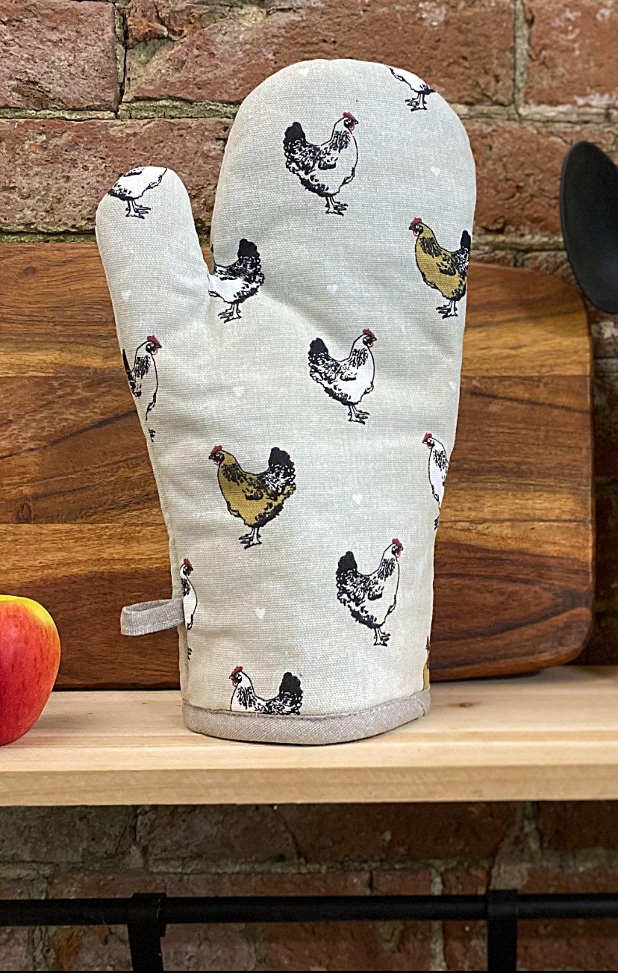 View Single Oven Glove With A Chicken Print Design information