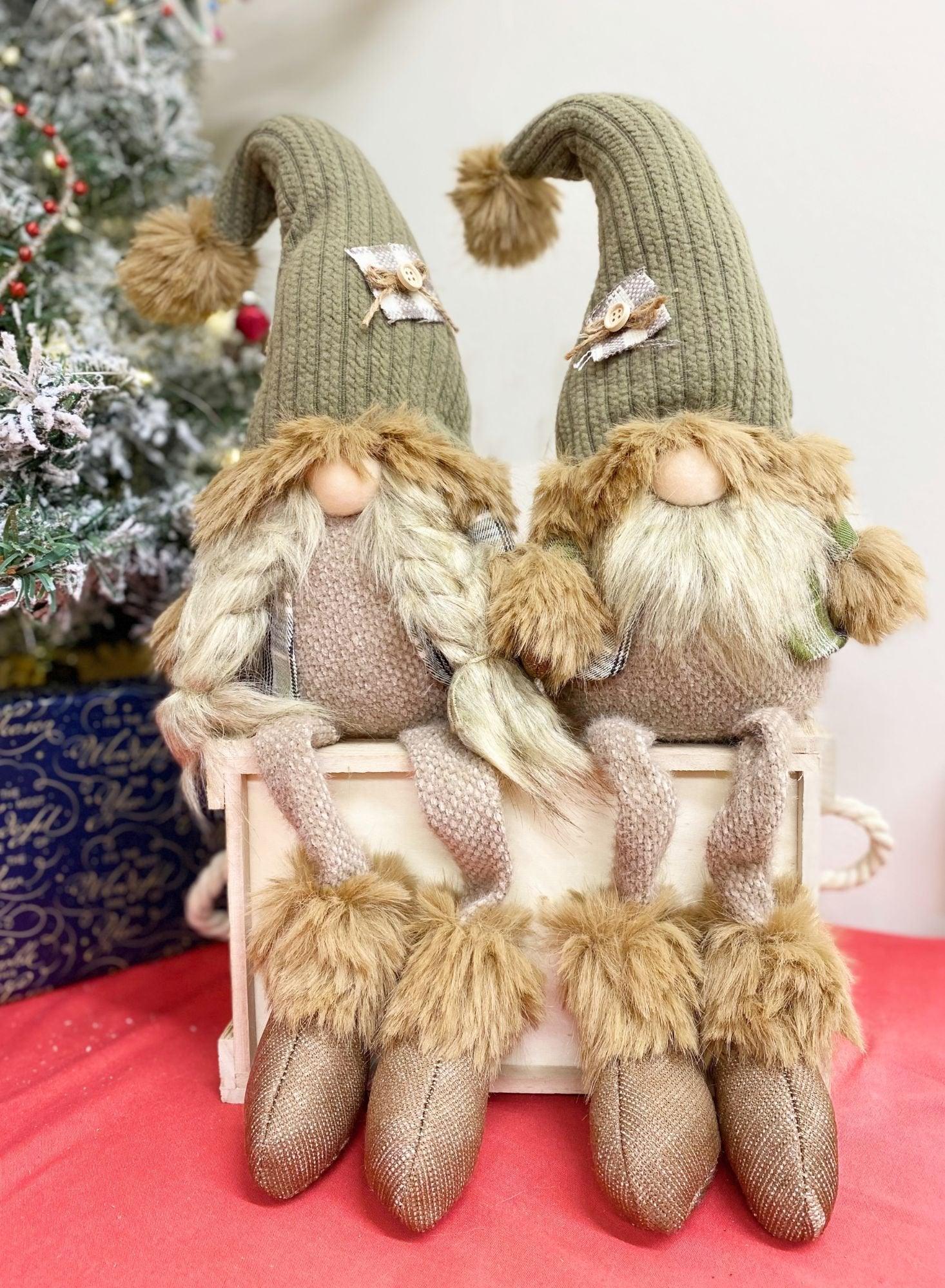 View Sitting Mr Mrs Santa Gonks With Dangly Legs information