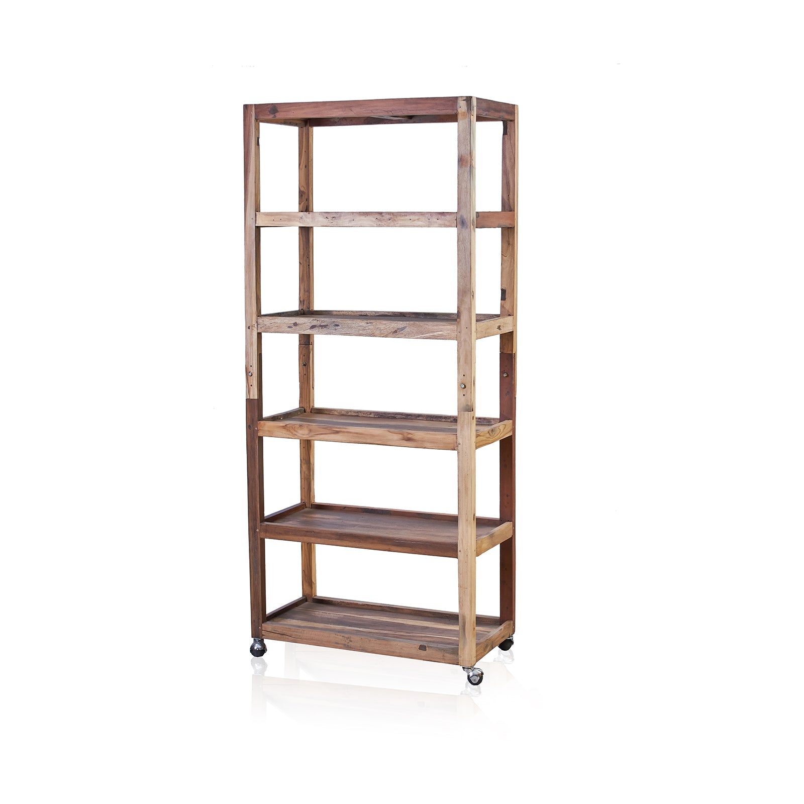 View Six Shelf Display with Casters Recycled Wood information