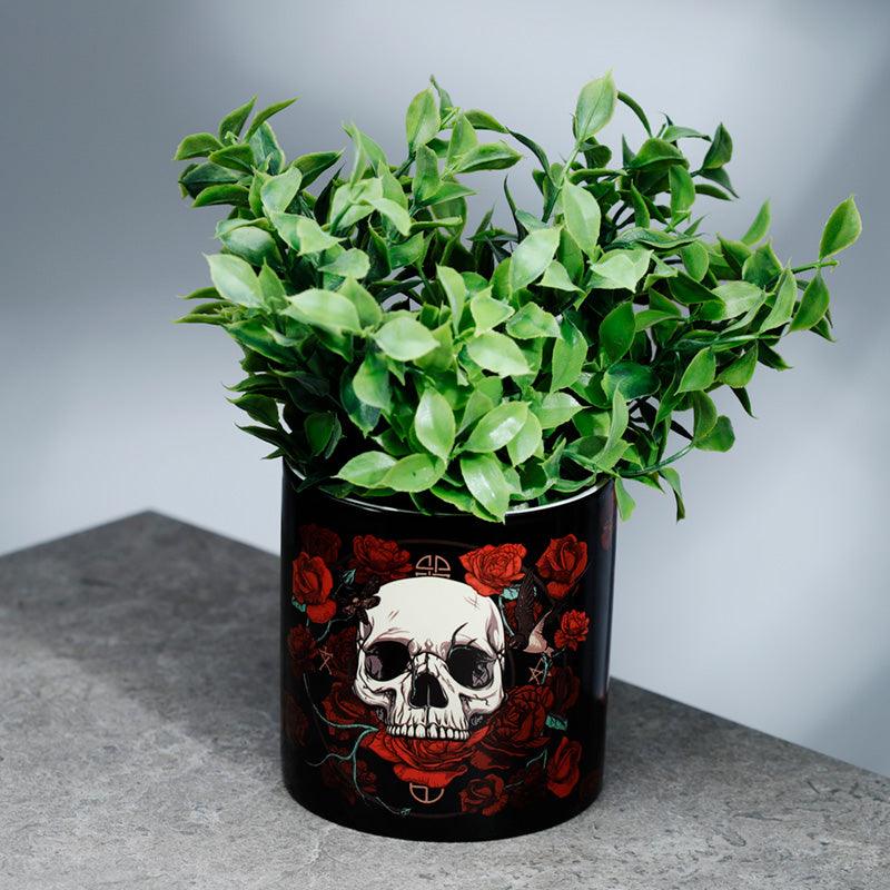 View Skulls Roses Ceramic Indoor Plant Pot Large information
