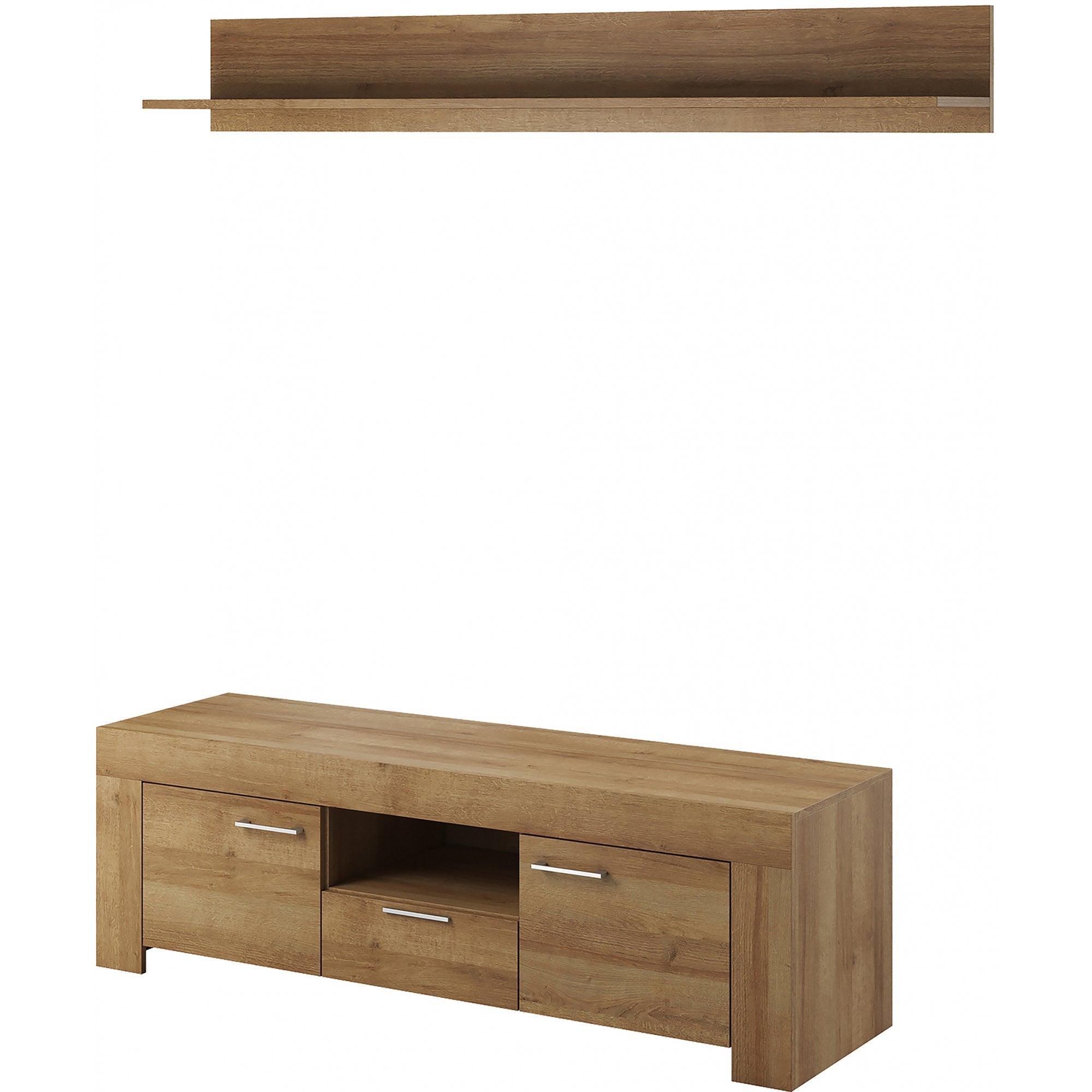 View Sky TV Cabinet Wall Shelf Oak Riviera 155cm information