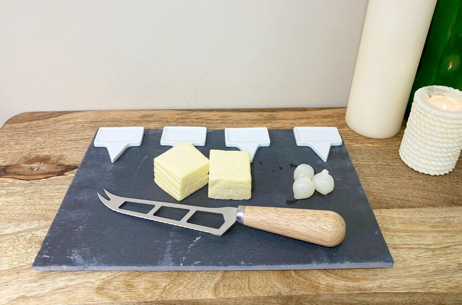 View Slate Cheese Board Service Set Knife 30cm information