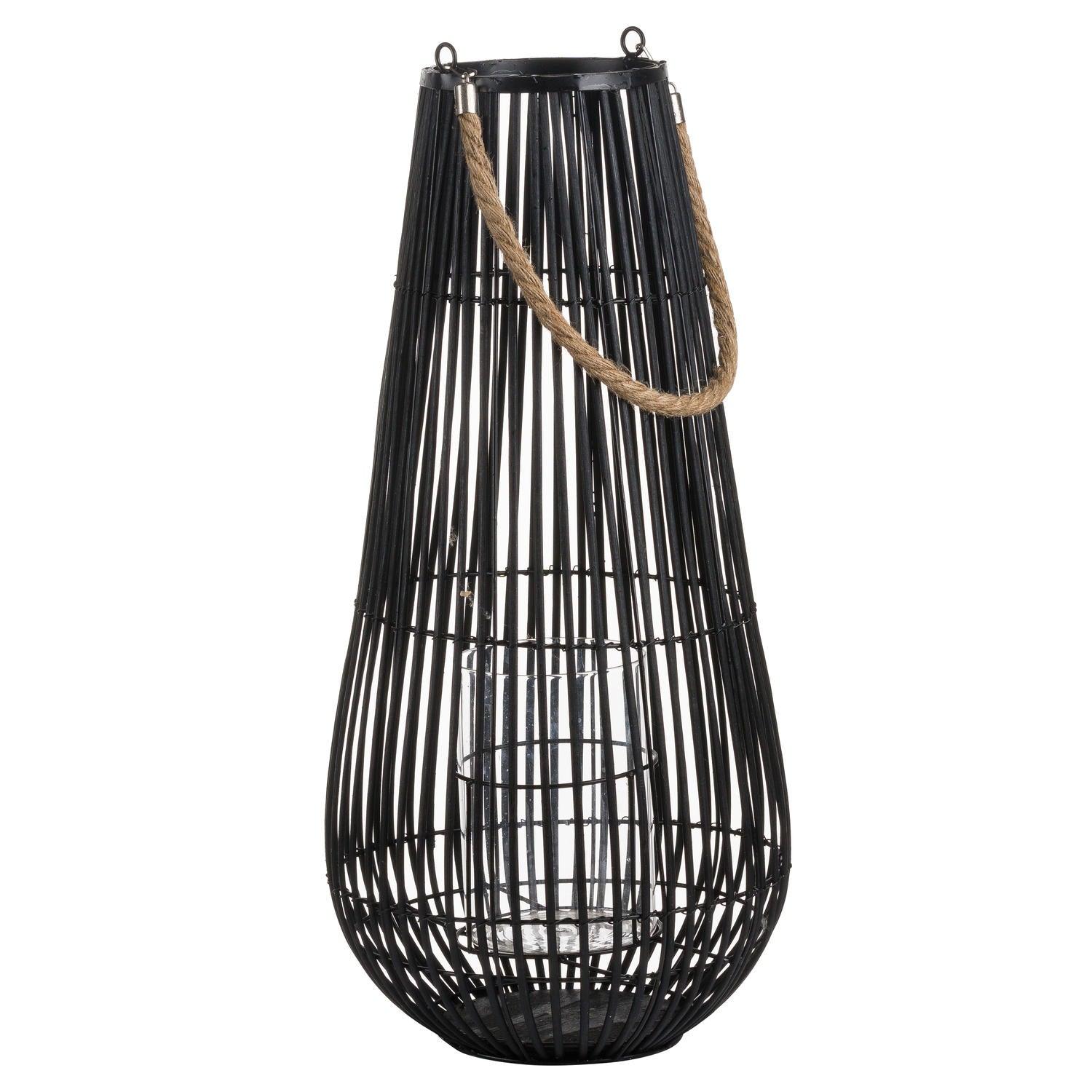 View Small Domed Rattan Lantern With Rope Detail information