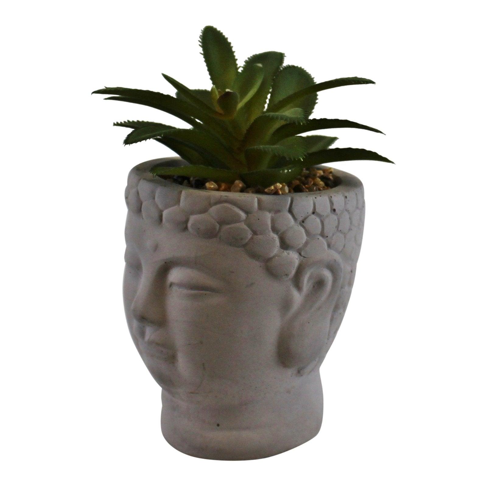 View Small Faux Succulent in Buddha Head Pot information