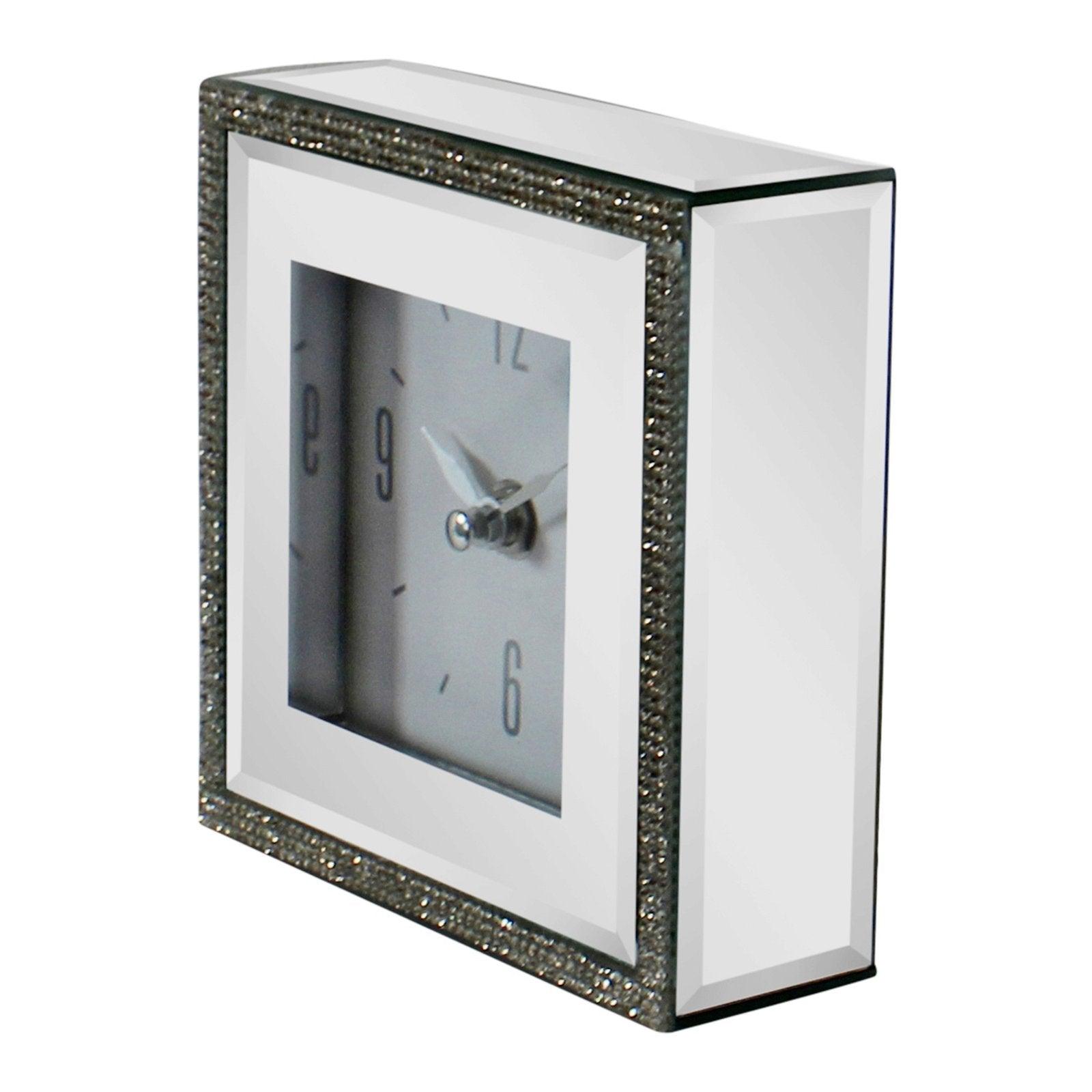 View Small Freestanding Mirrored and Jewelled Table Clock information