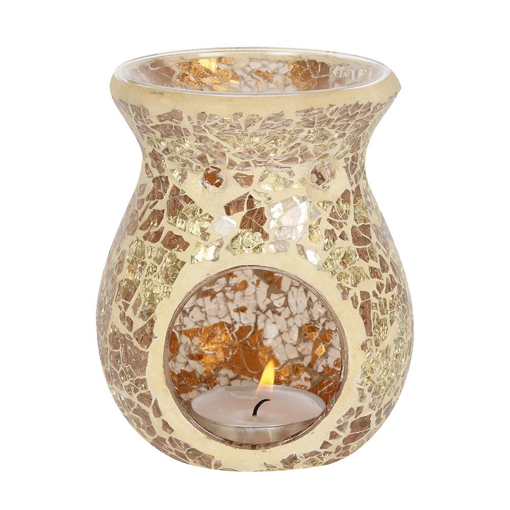 View Small Gold Crackle Glass Oil Burner information