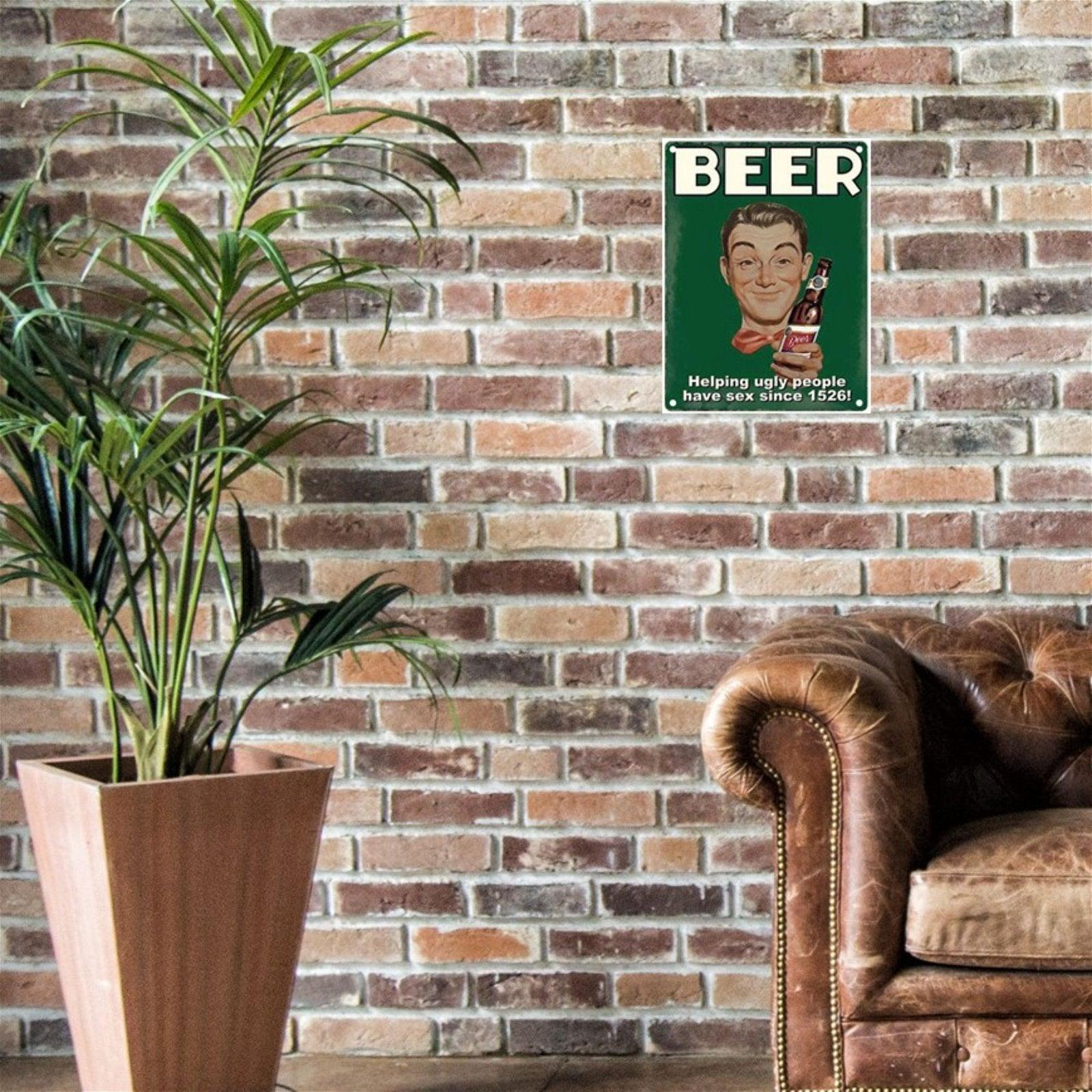 View Small Metal Sign 45 x 375cm Funny Beer information
