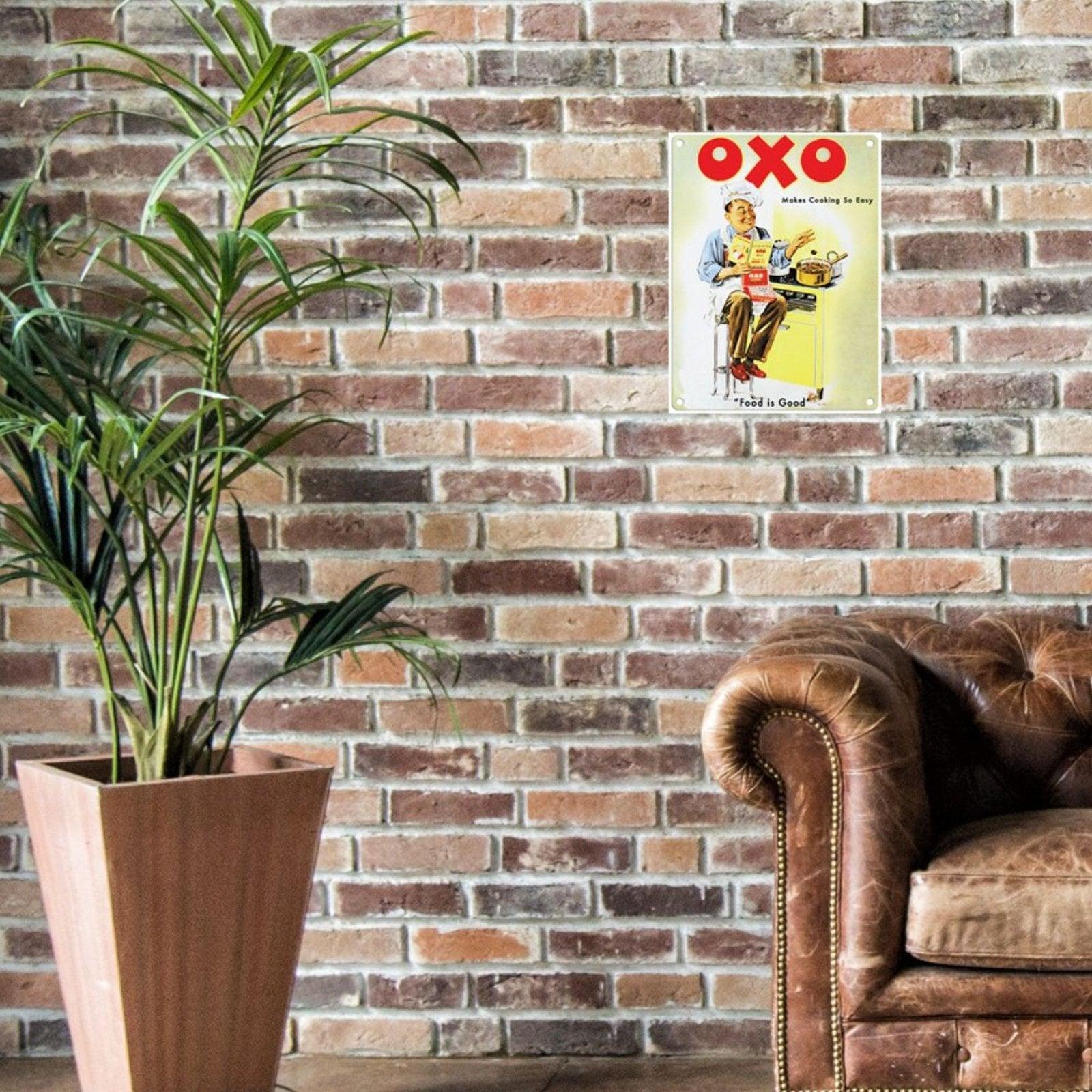 View Small Metal Sign 45 x 375cm Vintage Retro Oxo information
