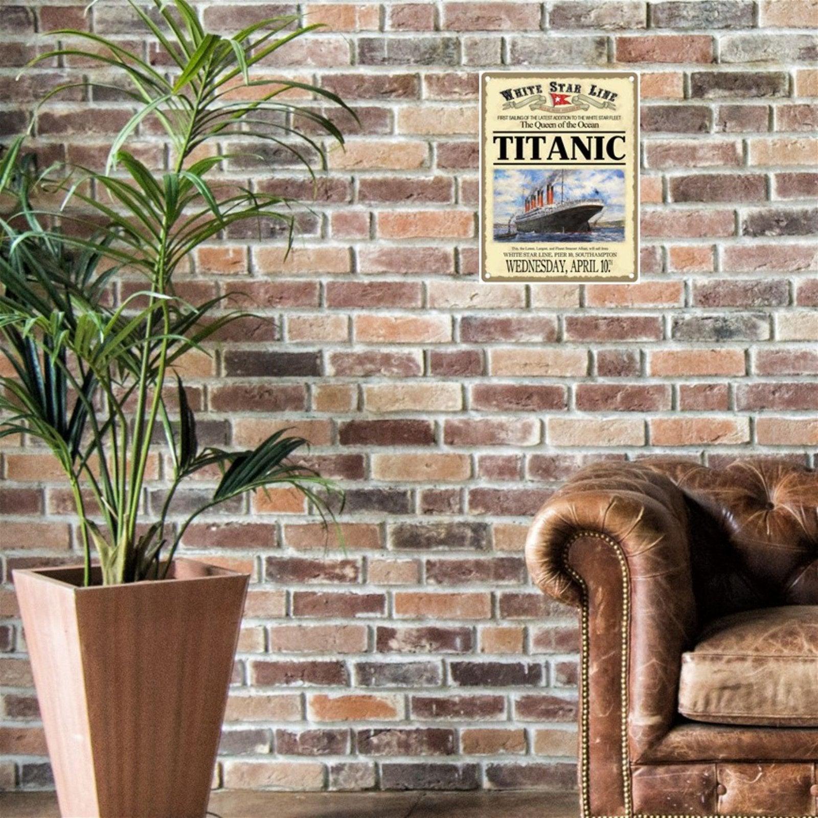 View Small Metal Sign 45 x 375cm Vintage Retro Titanic information