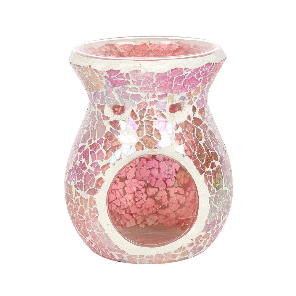 View Small Pink Iridescent Crackle Oil Burner information