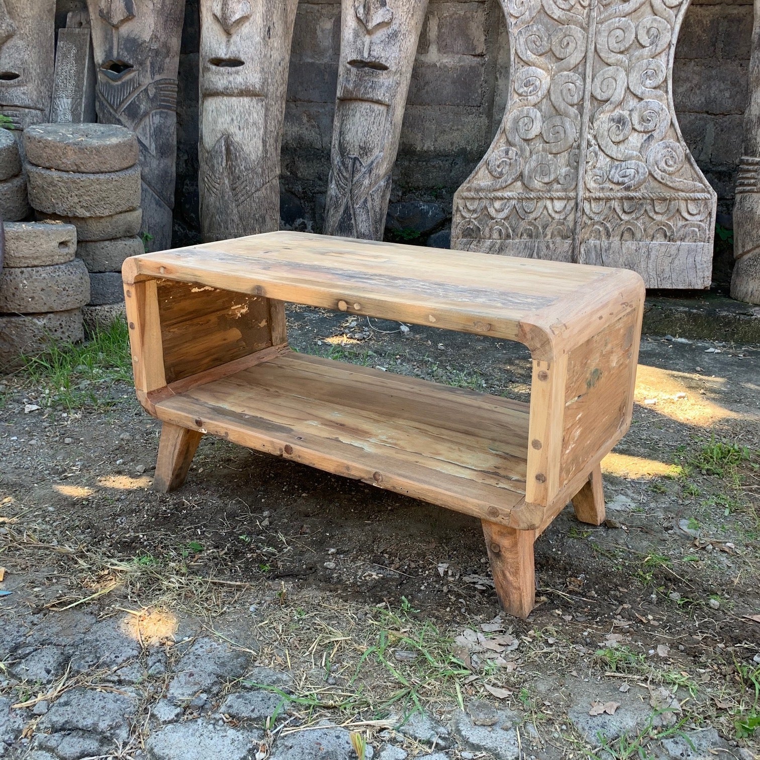 View Small Round Coffee Table Recycled Wood information