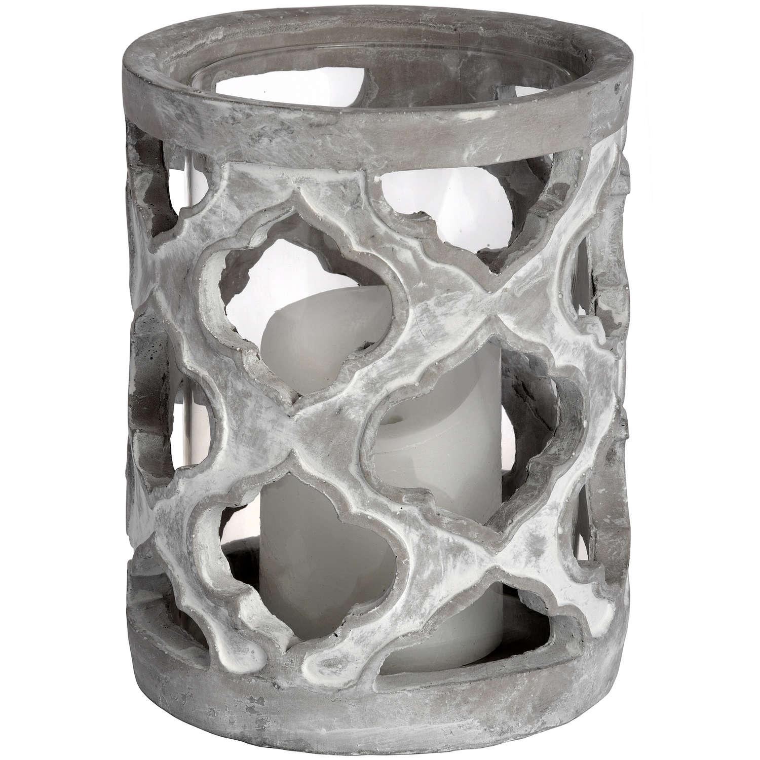 View Small Stone Effect Patterned Candle Holder information
