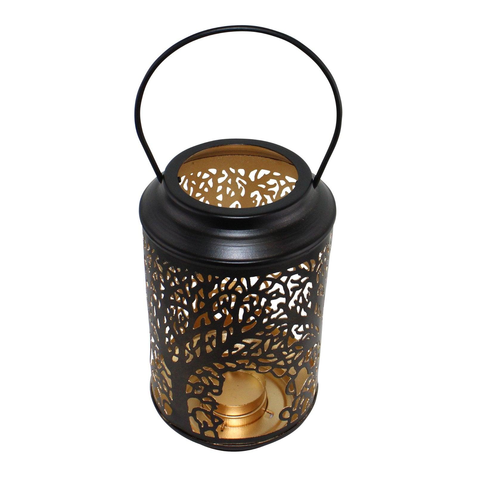 View Small Tree Of Life Cutout Design Black Candle Lantern information