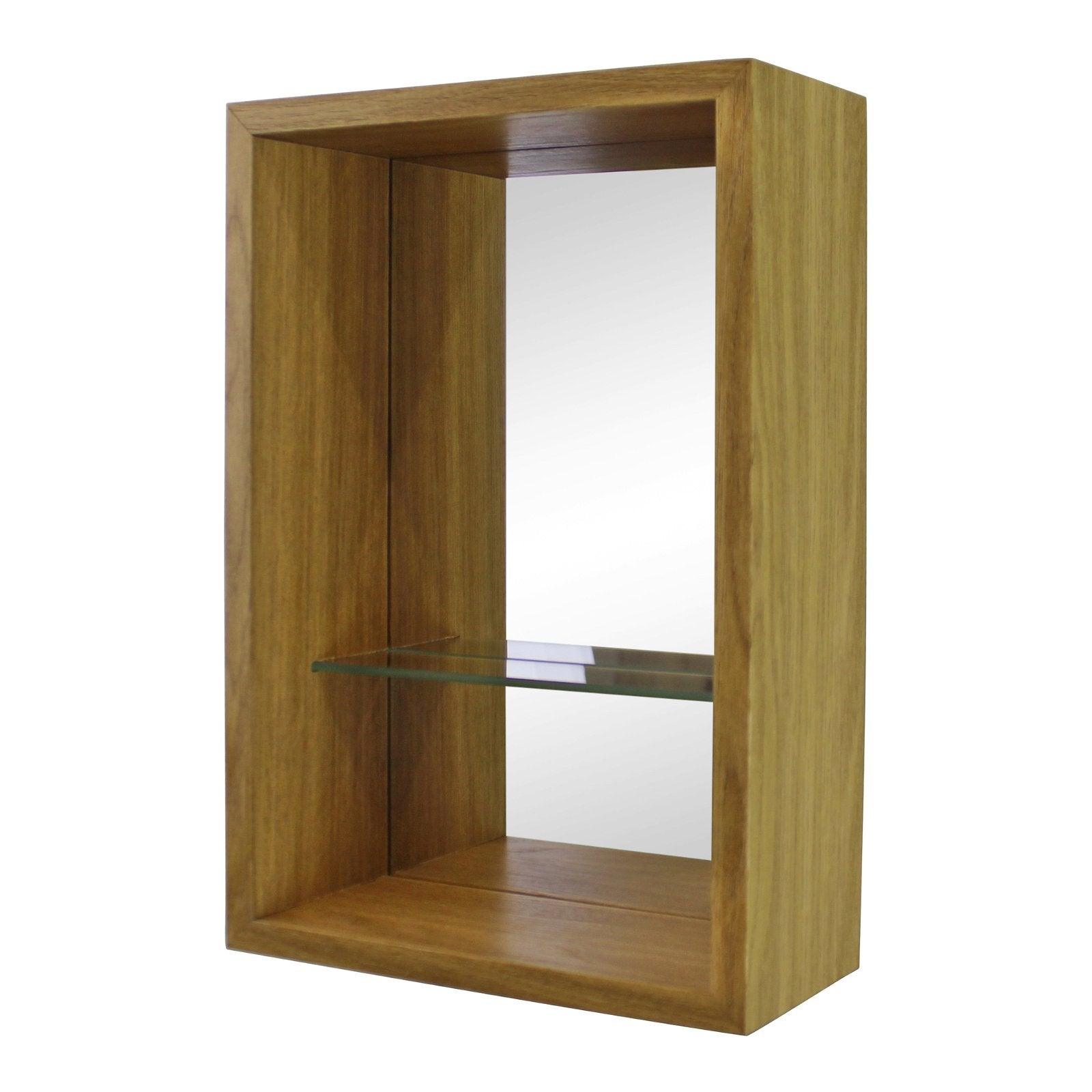 View Small Veneered Mirror Shelf Unit 31x21cm information