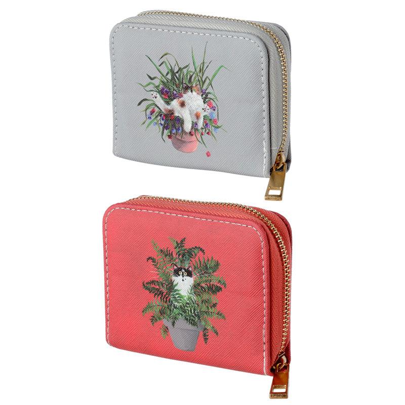 View Small Zip Around Wallet Kim Haskins Cats in Plant Pot information