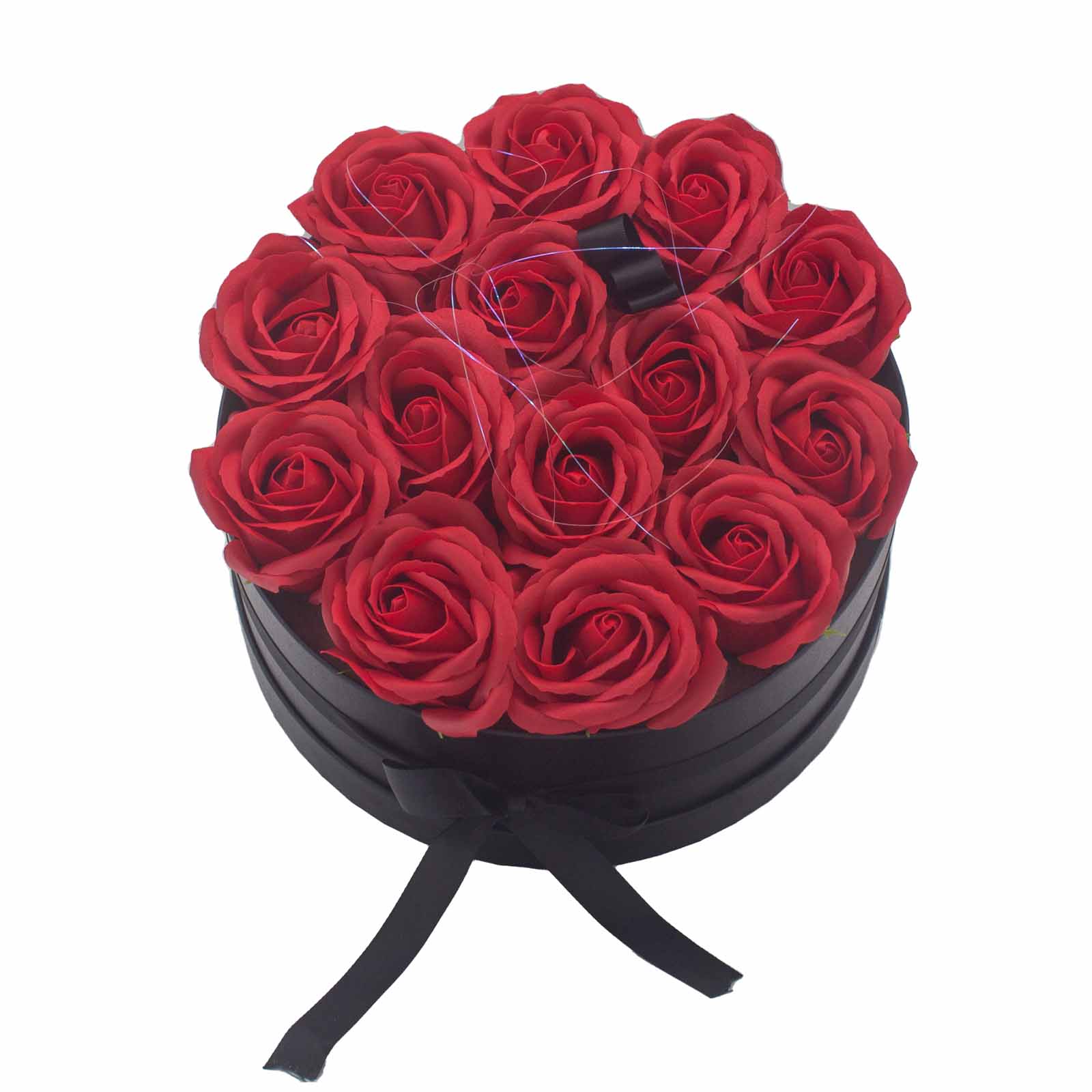View Soap Flower Gift Bouquet 14 Red Roses Round information