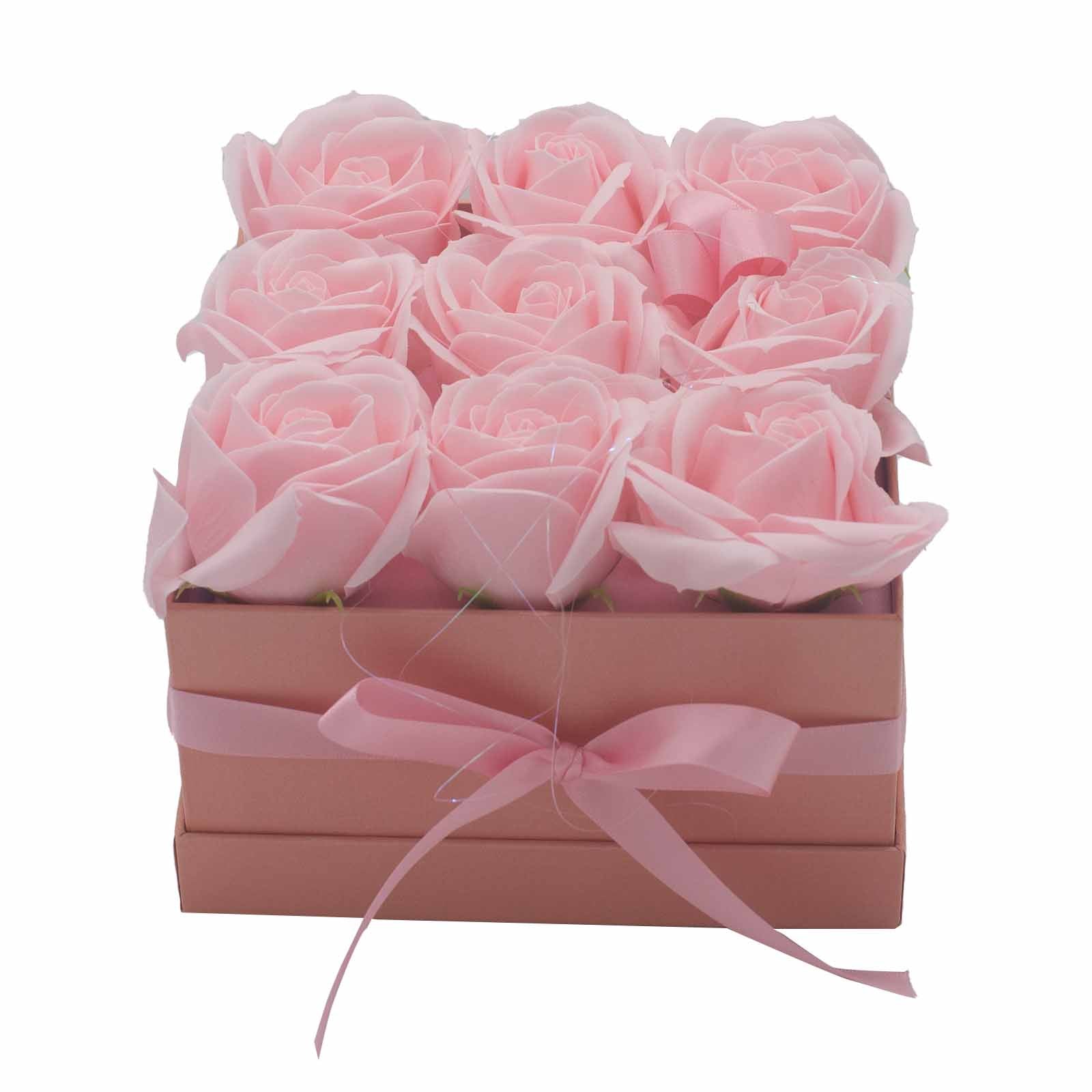 View Soap Flower Gift Bouquet 9 Pink Roses Square information