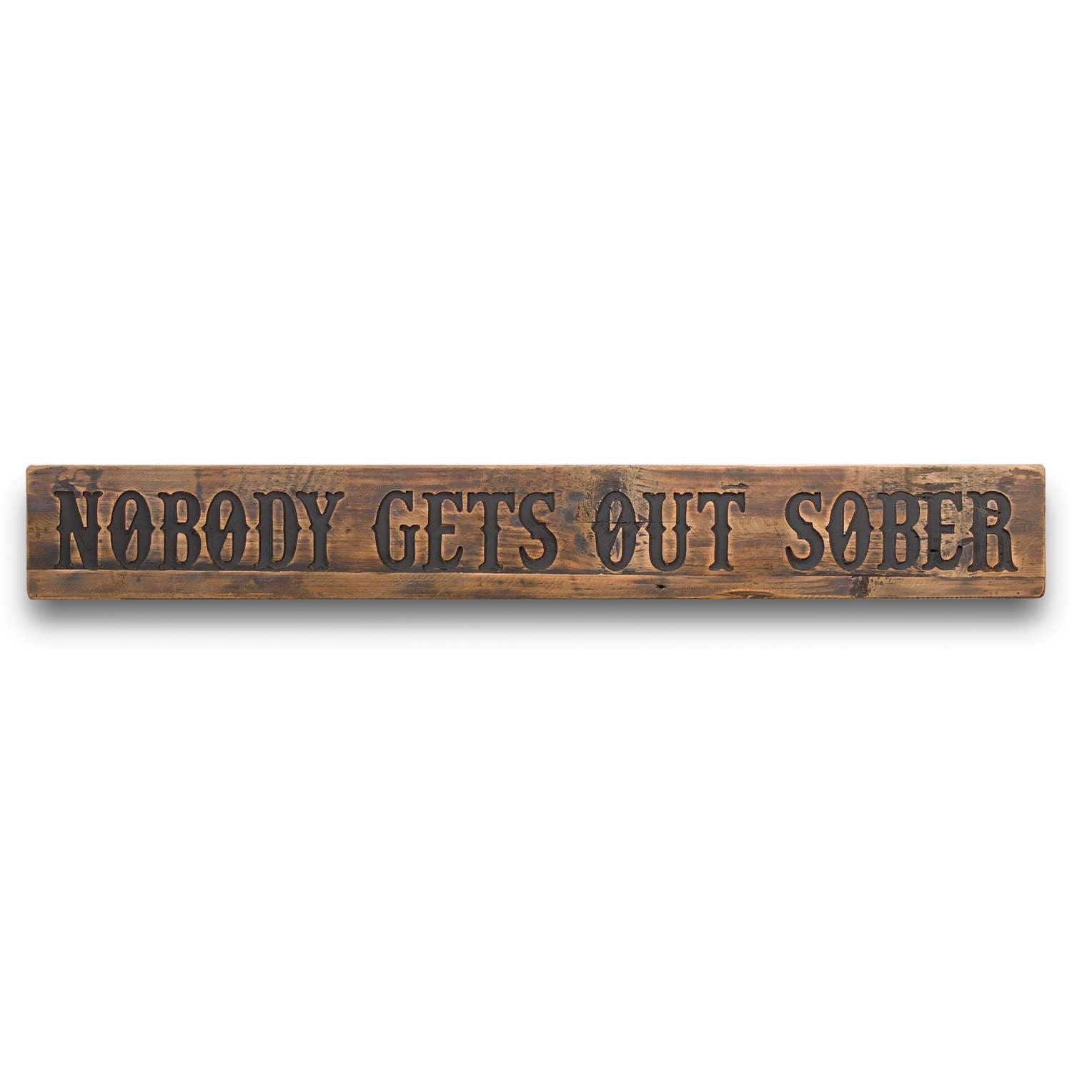 View Sober Rustic Wooden Message Plaque information