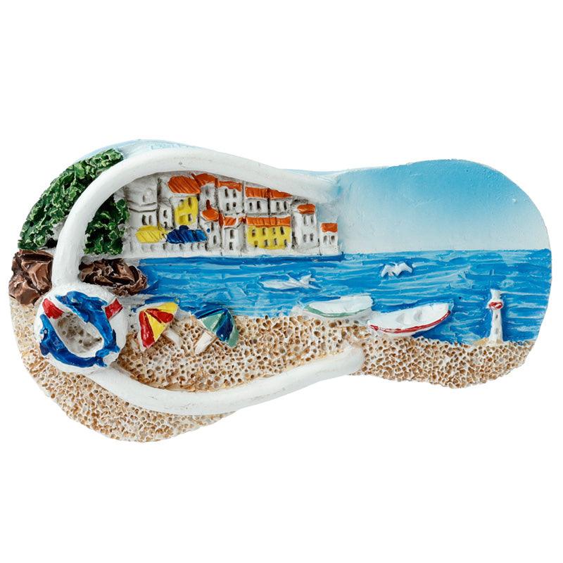 View Souvenir Seaside Magnet Flip Flop Beach Scene information