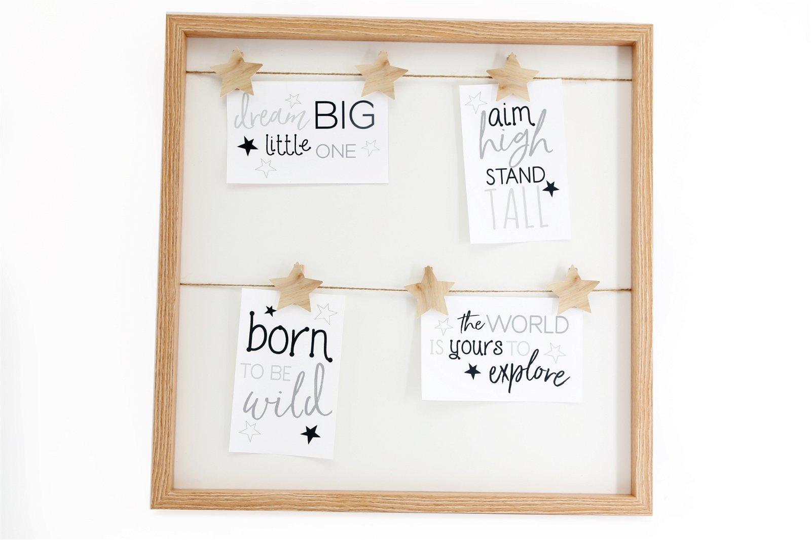 View Square Photo Frame With Star Pegs For Six Photographs information
