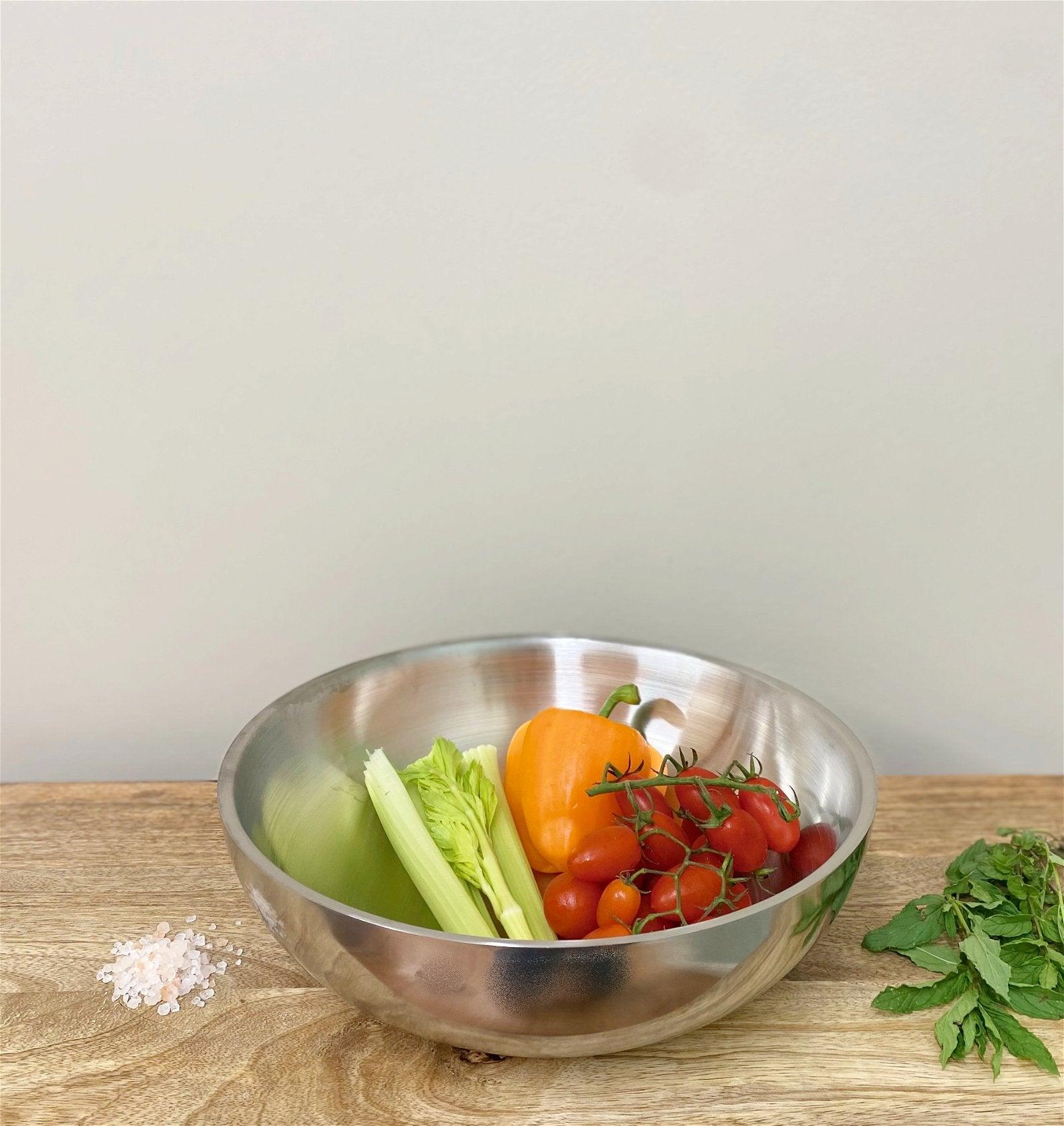 View Stainless Steel Shallow Double Walled Bowl 30cm information