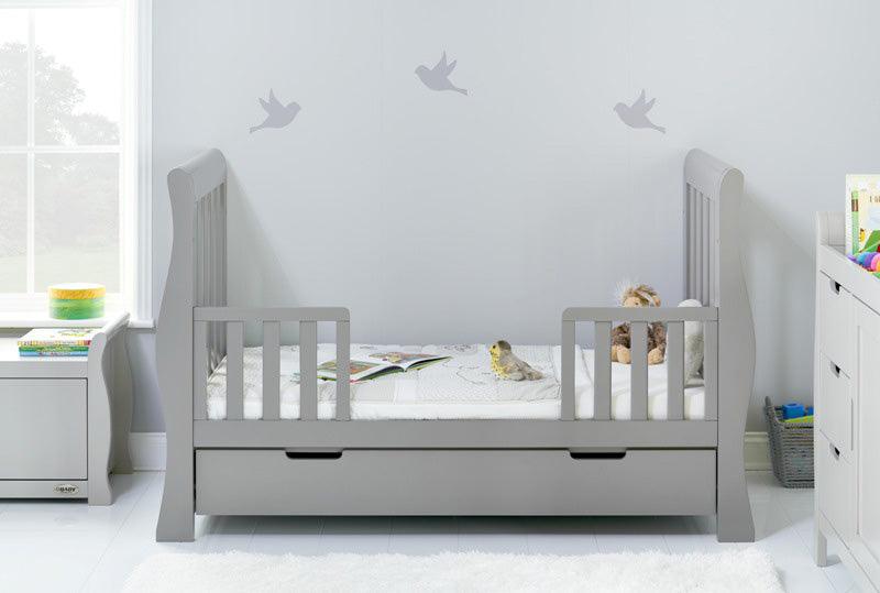 View Stamford Luxe Sleigh Cot Bed Warm Grey information