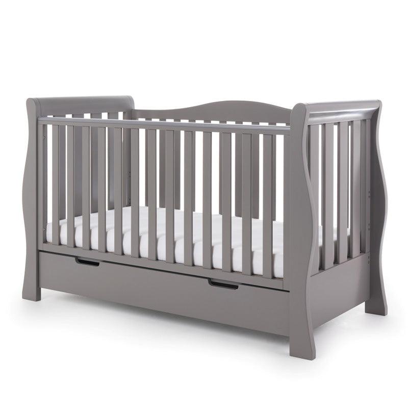 View Stamford Luxe Sleigh Cot Bed Taupe Grey information