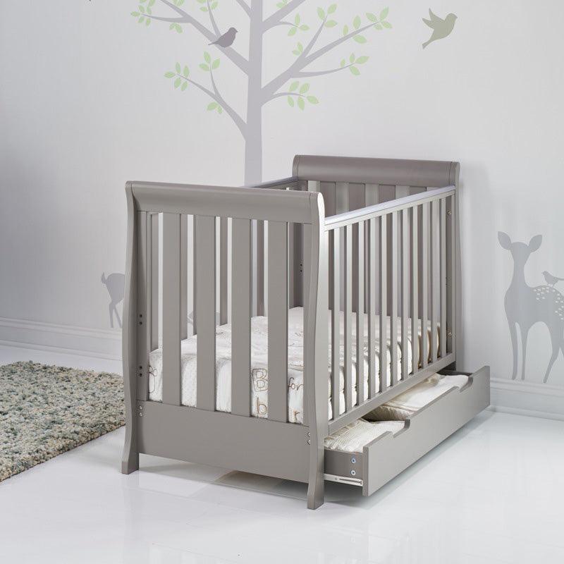 View Stamford Mini Sleigh Cot Bed Taupe Grey information