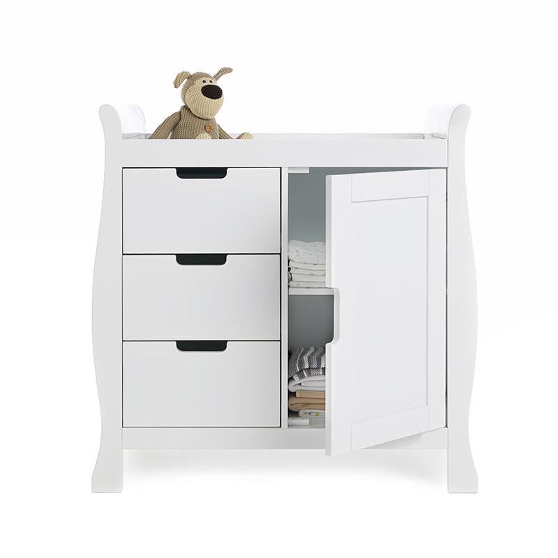 View Stamford Sleigh Closed Changing Table White information