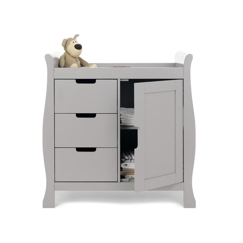 View Stamford Sleigh Closed Changing Table Warm Grey information