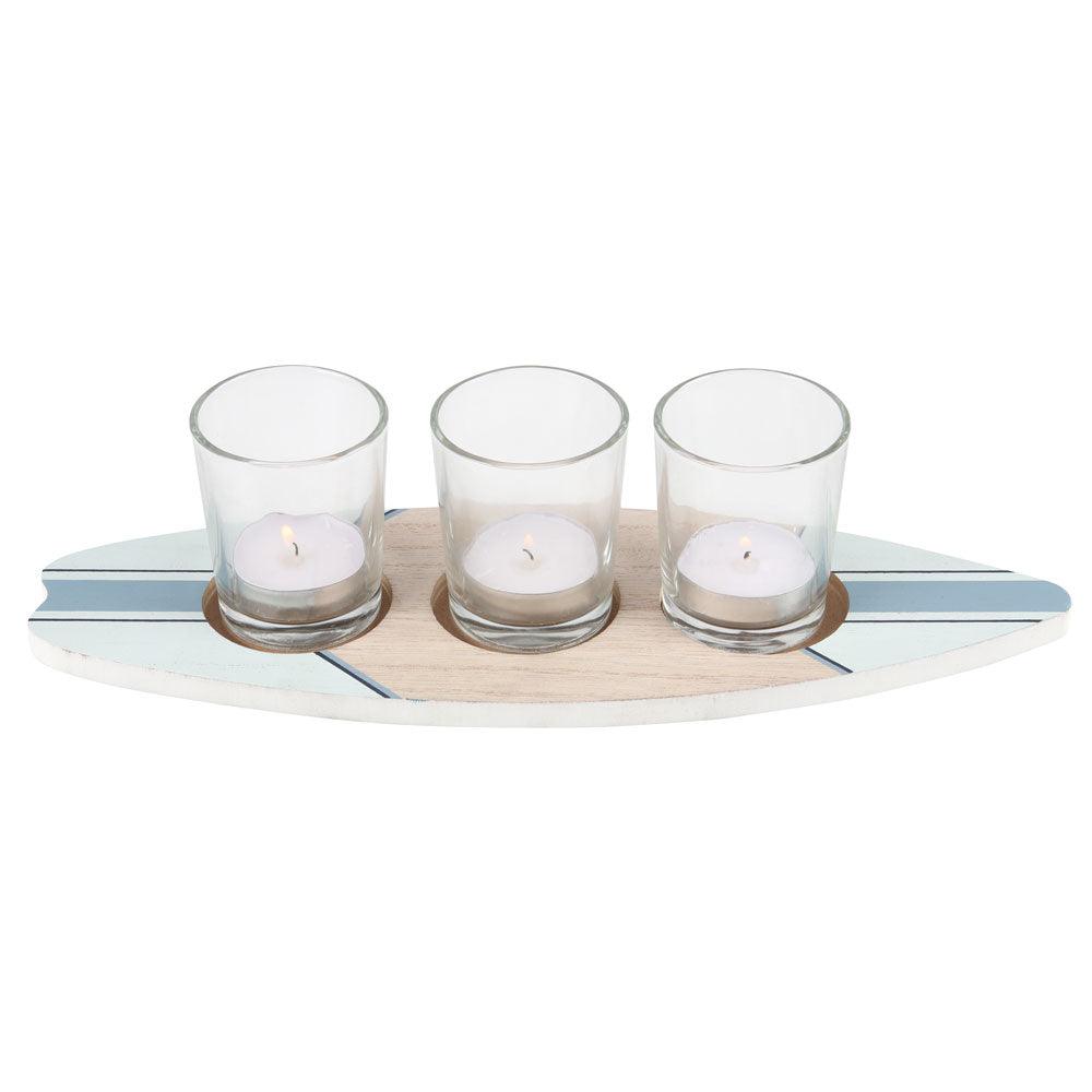 View Surfboard Triple Tealight Holder information