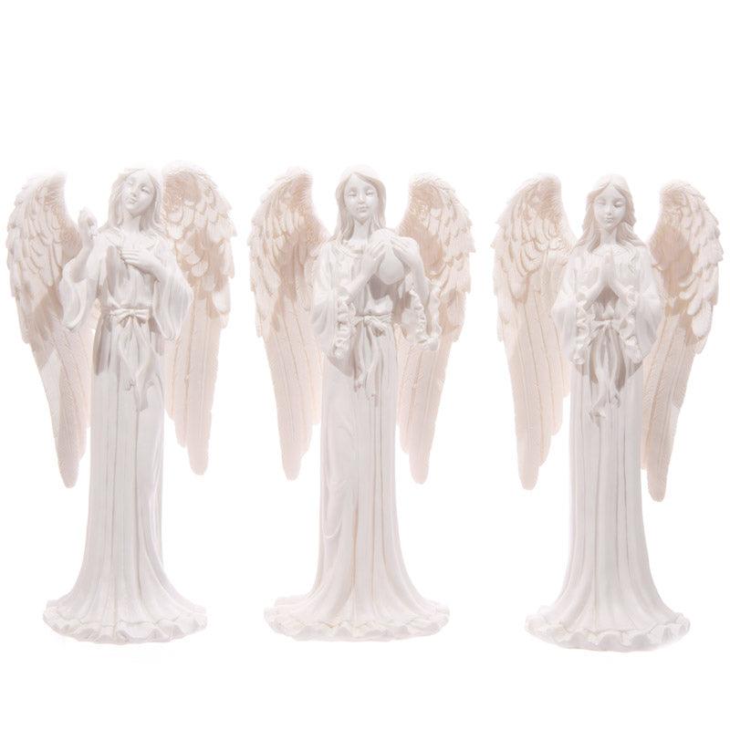 View Tall Elegant White Standing Angel Figurine information