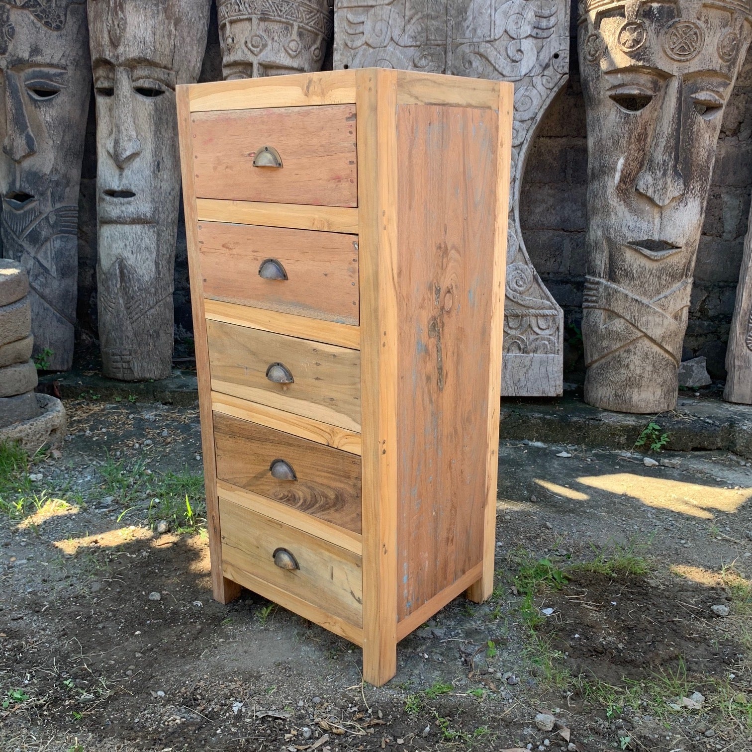 View Tall set of 5 Draws Recycled Wood information