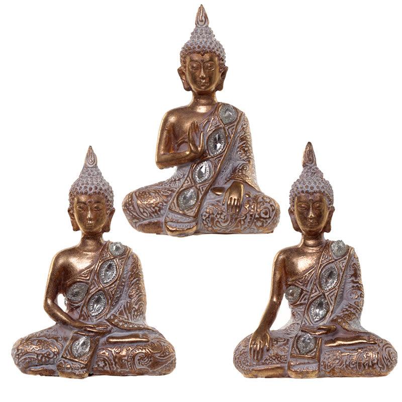 View Thai Buddha Figurine Gold and White Meditation information