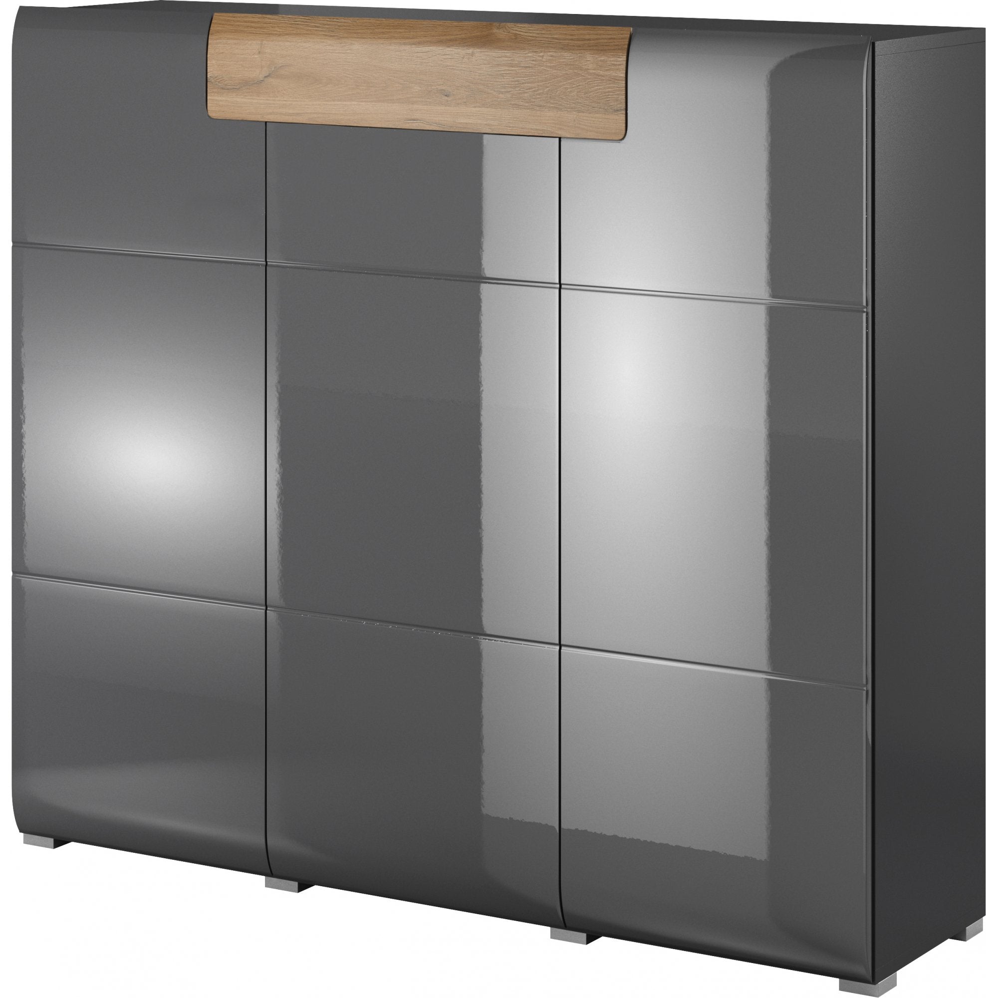 View Toledo 76 Sideboard Cabinet Grey Gloss 147cm information