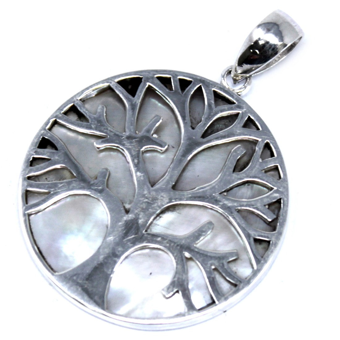 View Tree of Life Silver Pendant 30mm Mother of Pearl information