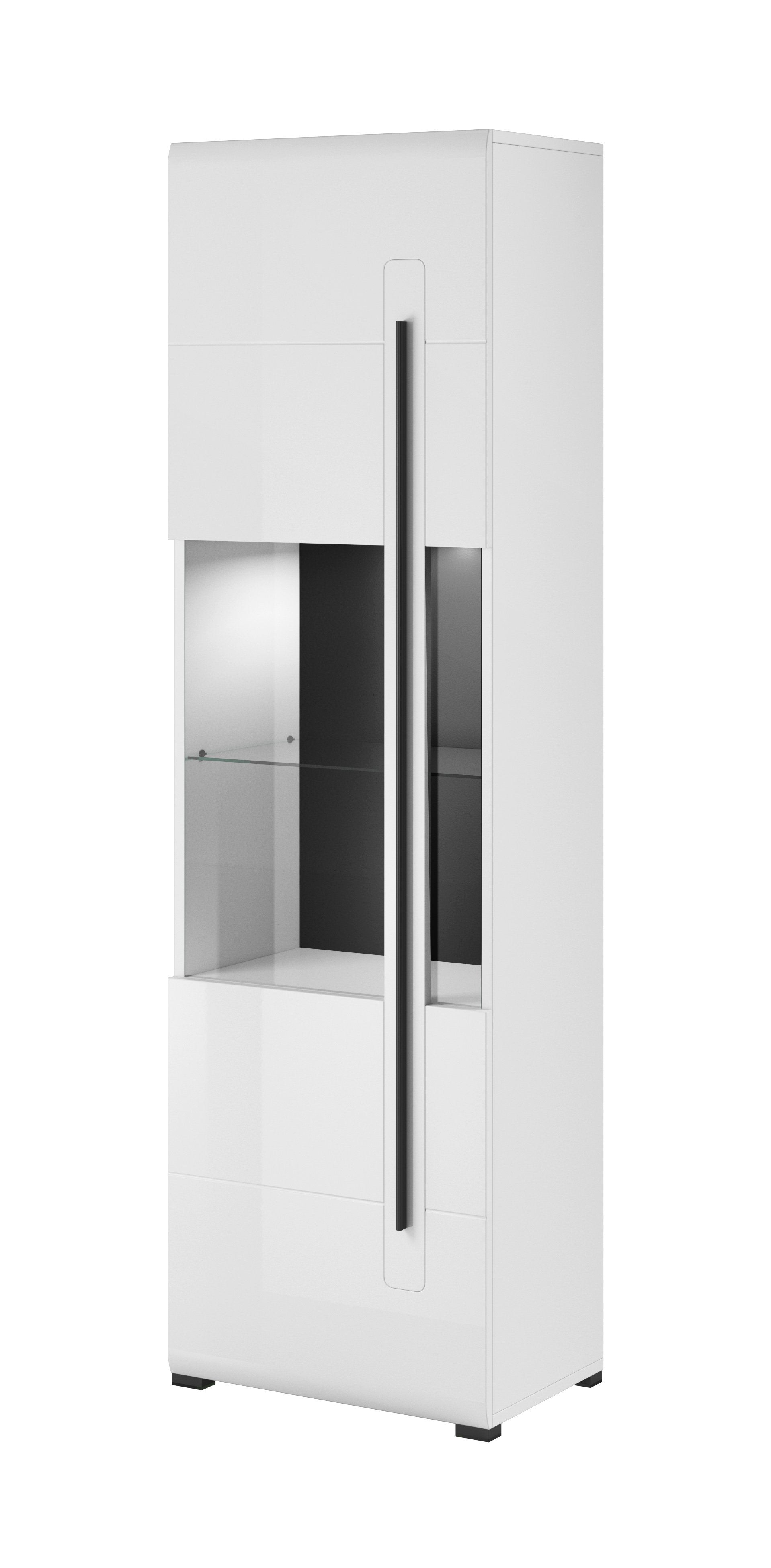 View Tulsa 05 Tall Display Cabinet White Gloss 60cm information