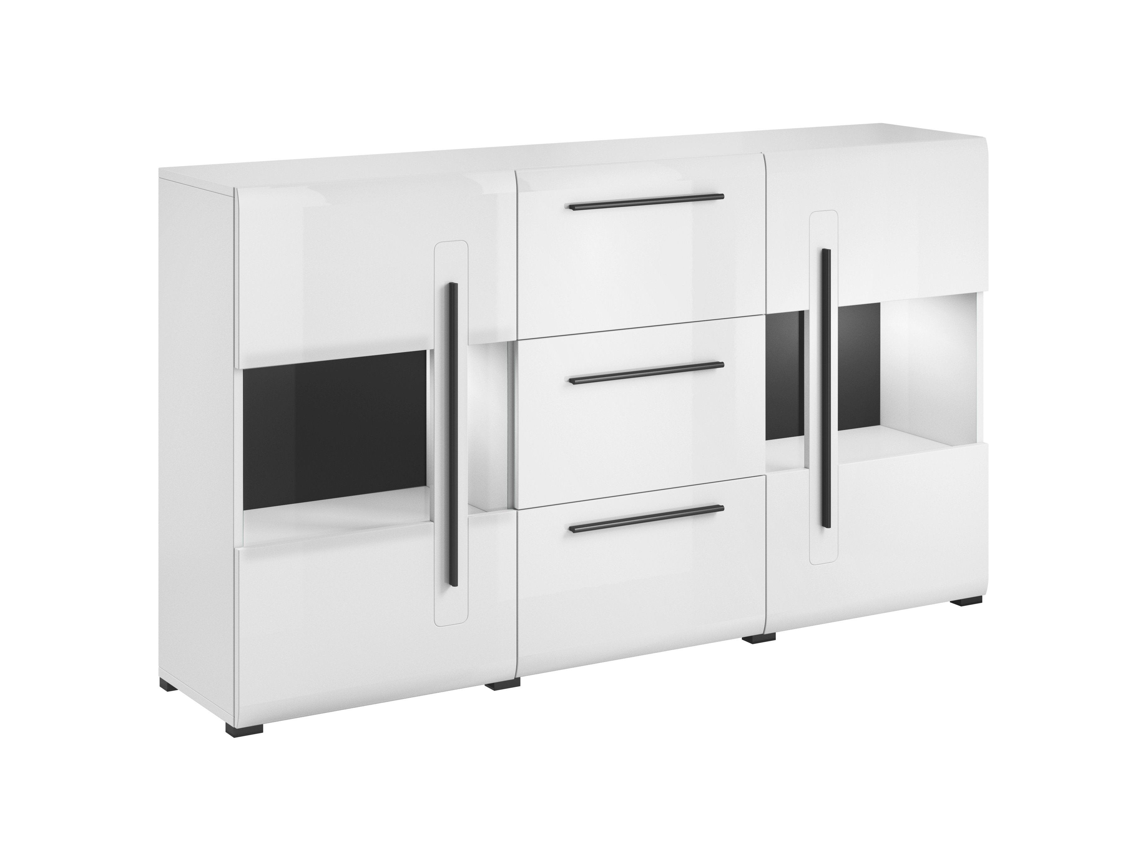 View Tulsa 28 Display Sideboard Cabinet White Gloss 180cm information