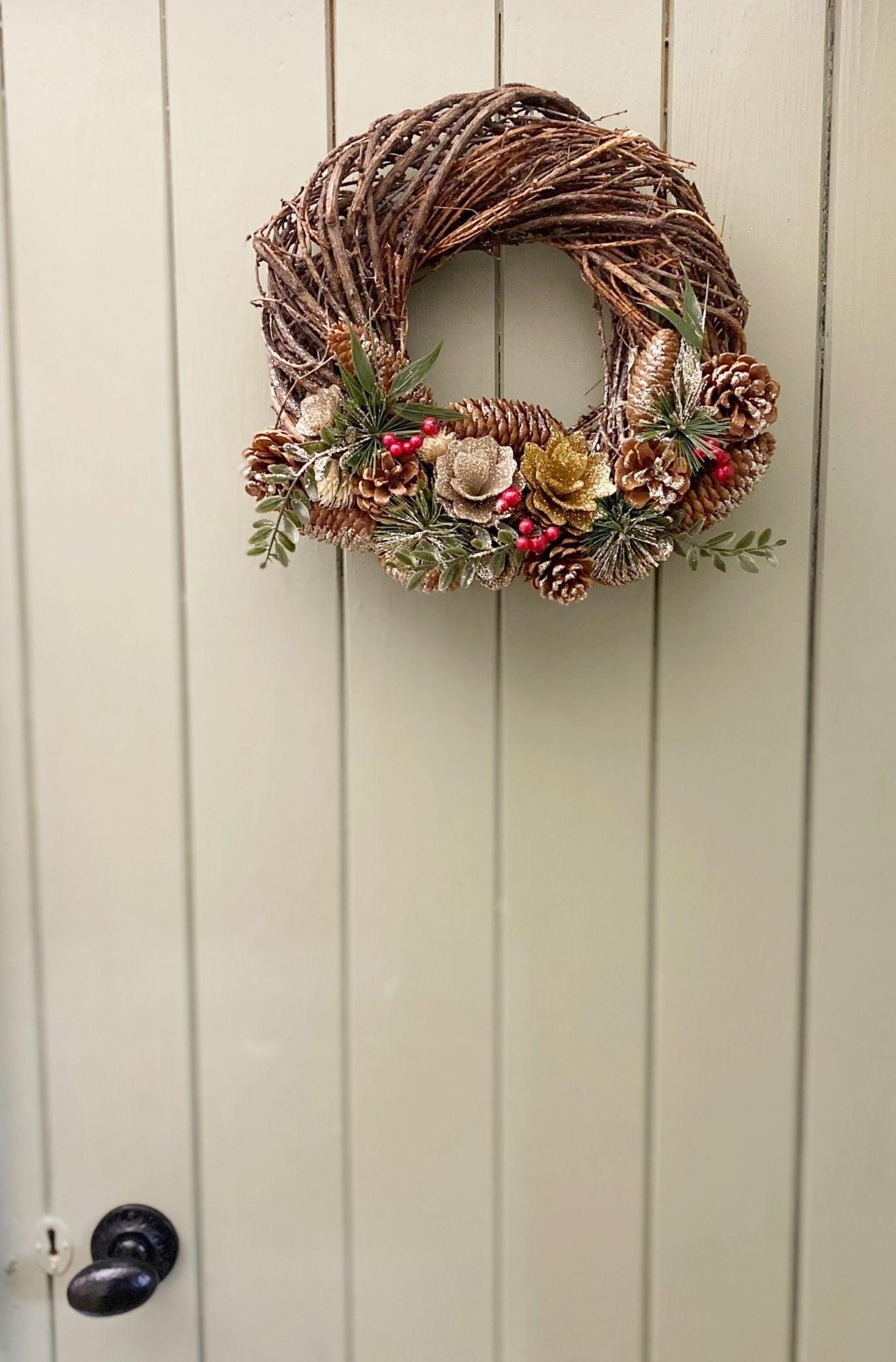 View Twisted Pine Berry Botanical Christmas Wreath 35cm information