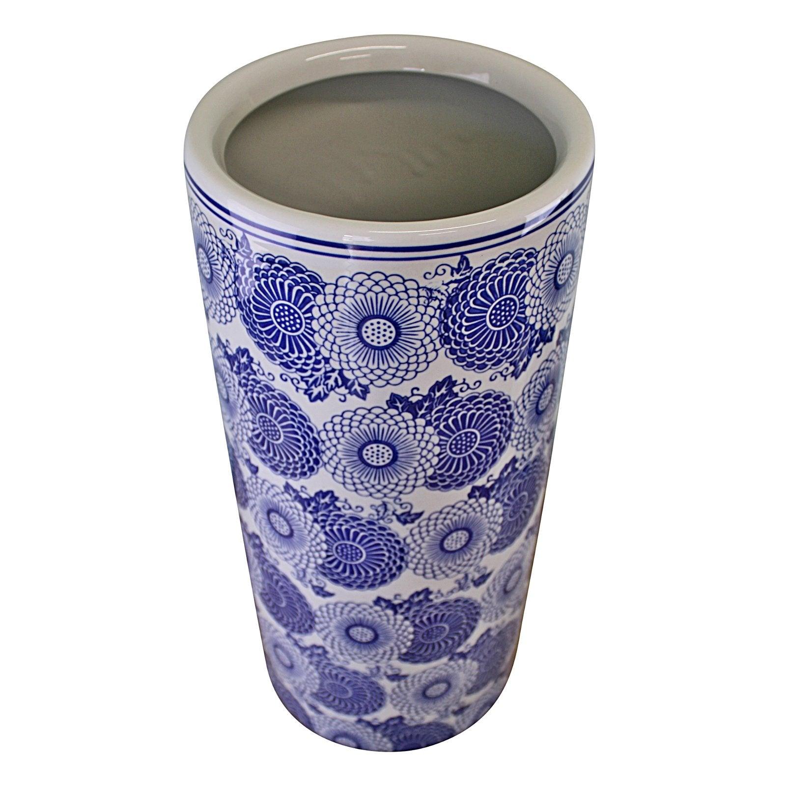 View Umbrella Stand Vintage Blue White Marigold Design information